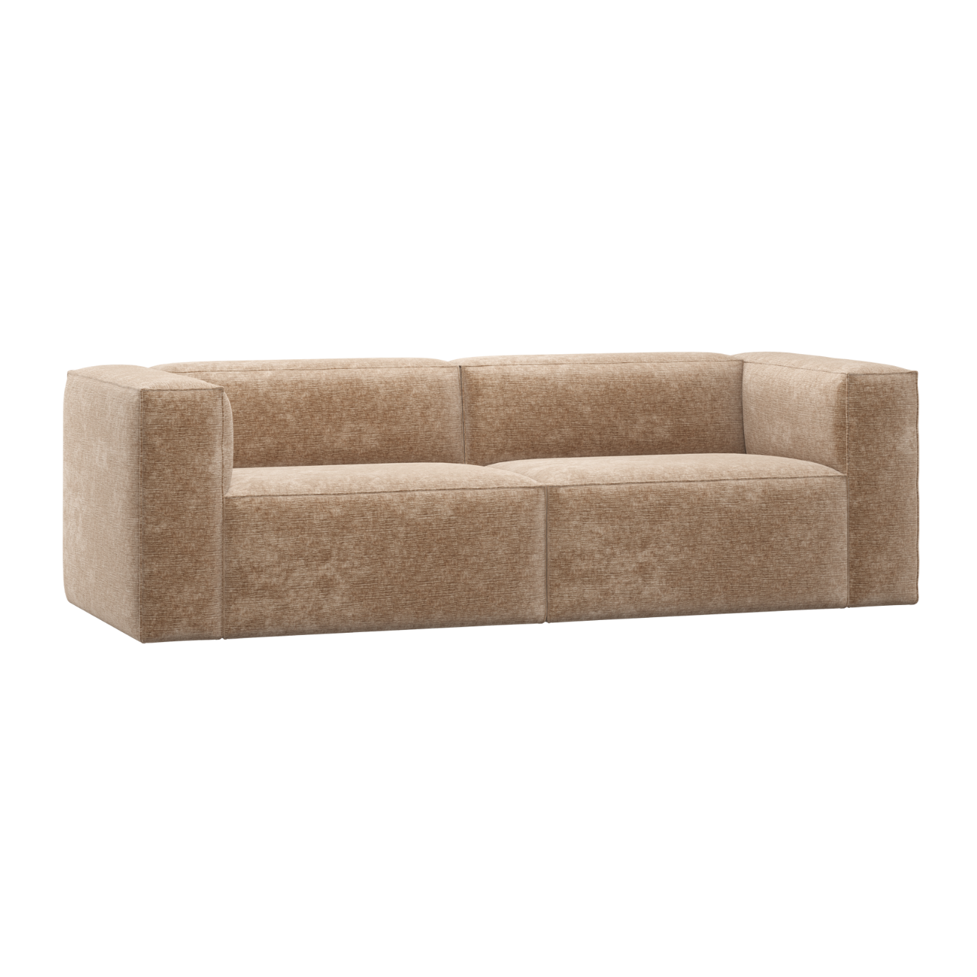 3.5-Seater Sofa BEAN in Pale Pink Chenille