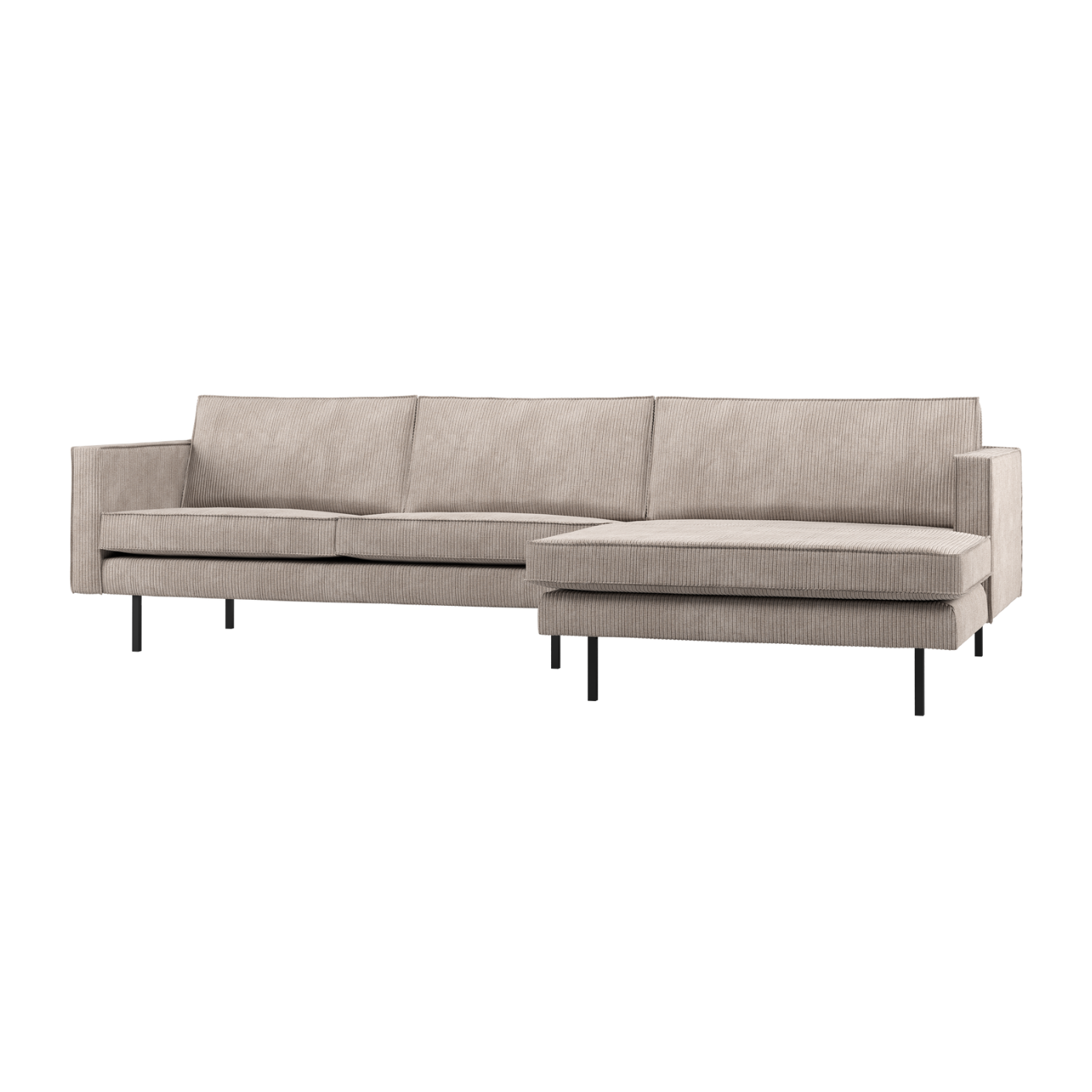 Right-facing Corner Sofa RODEO in Sand Corduroy