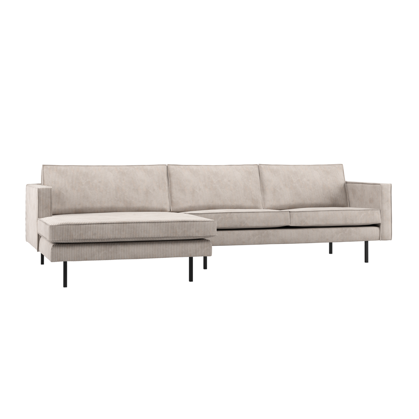 Left-facing Corner Sofa RODEO ecru corduroy