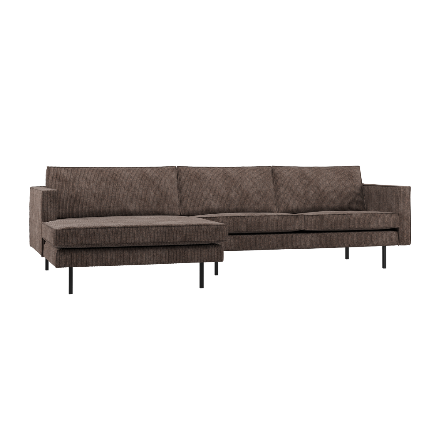 Left-facing Corner Sofa RODEO in Brown Corduroy
