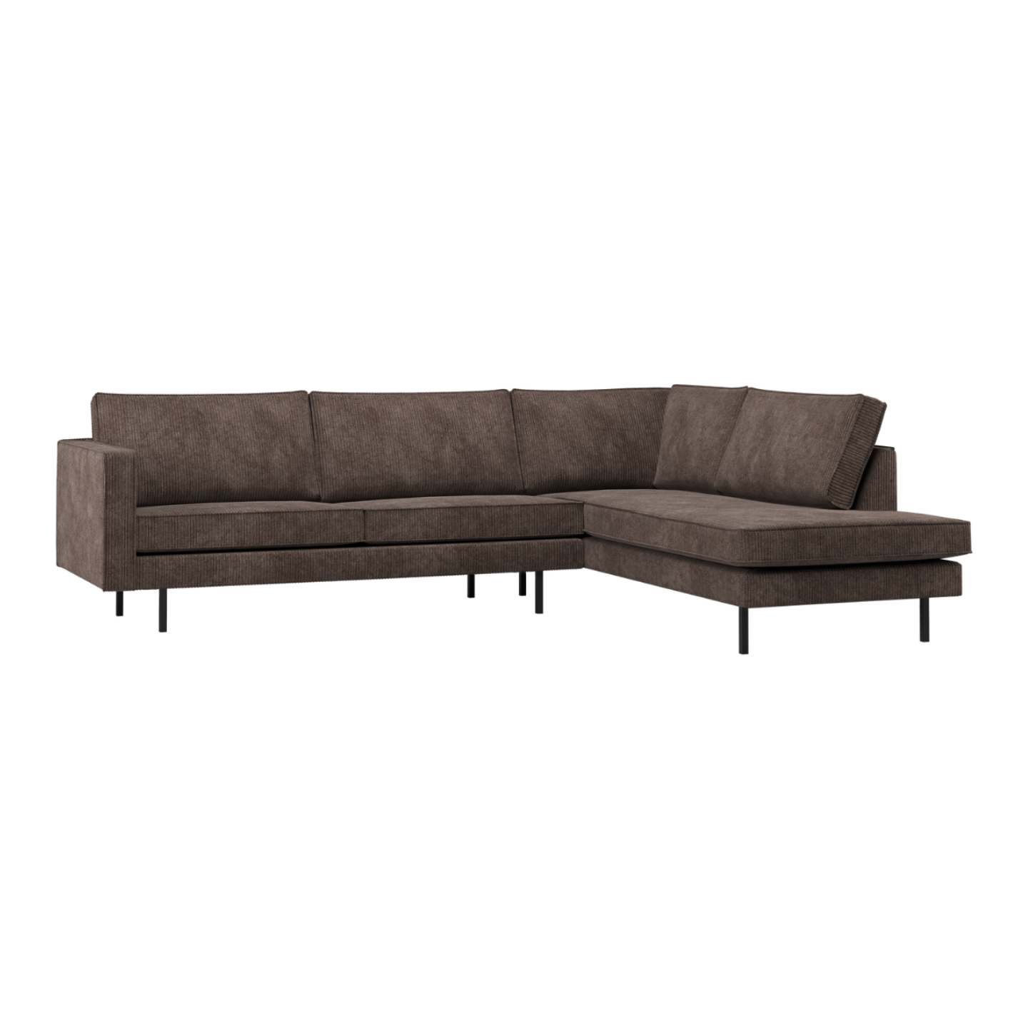 Right-facing corner sofa RODEO brown corduroy
