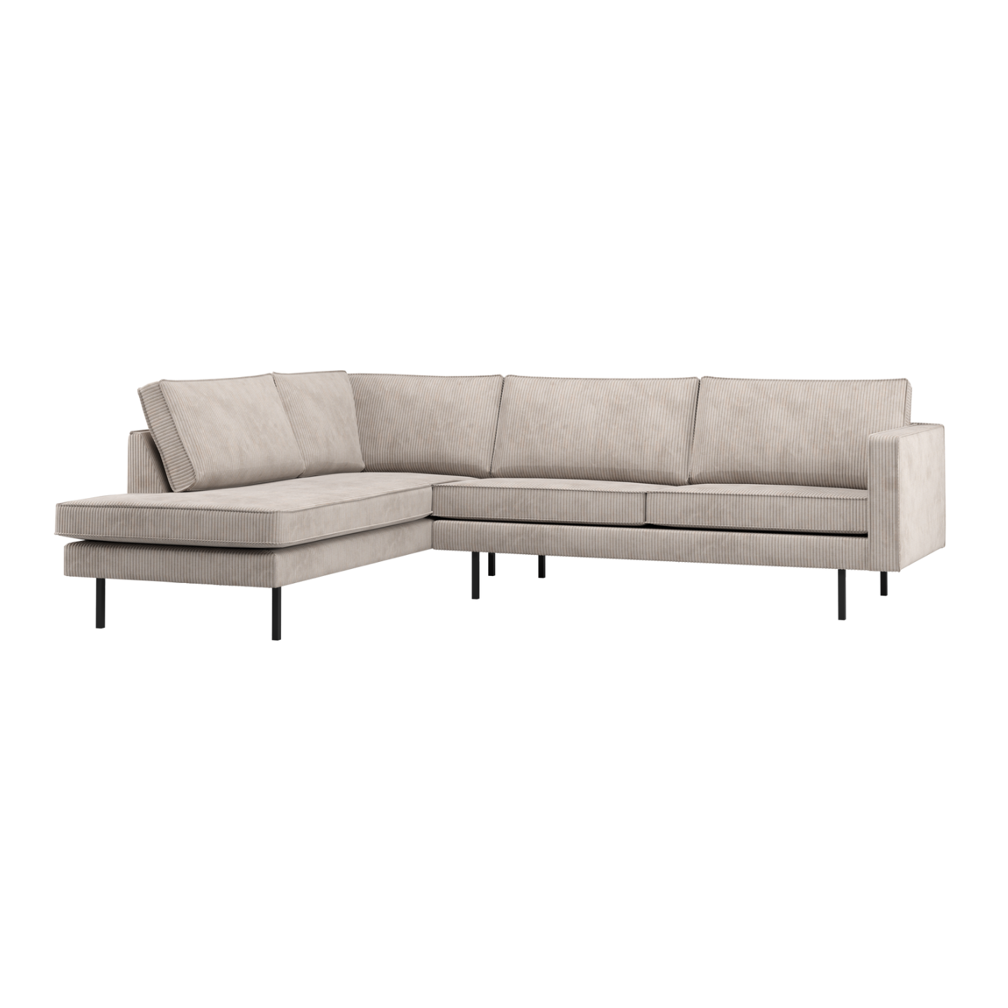 Left-facing corner sofa RODEO ecru corduroy