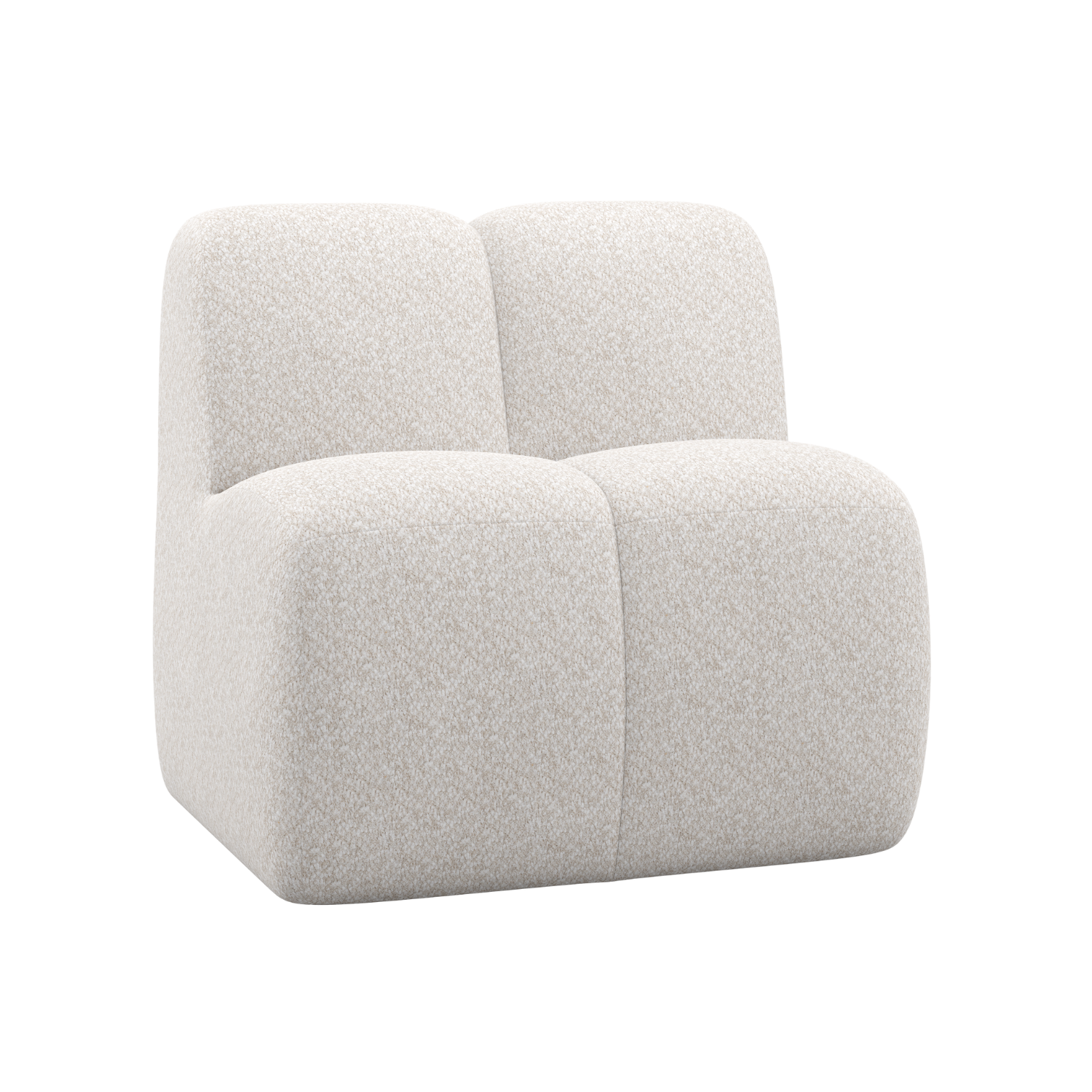Armchair / MOJO BENCH module ecru lambskin