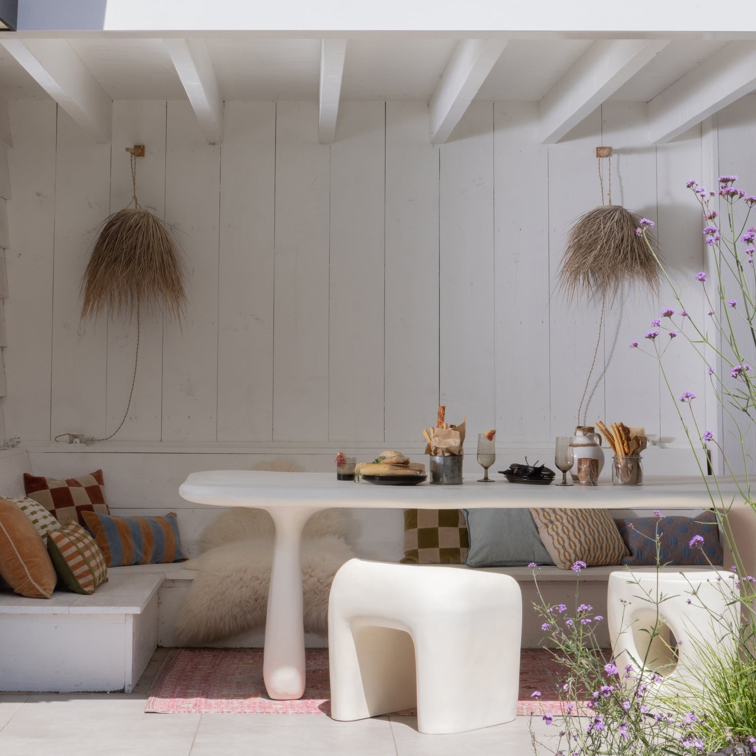 NIVO Cream Garden Stool