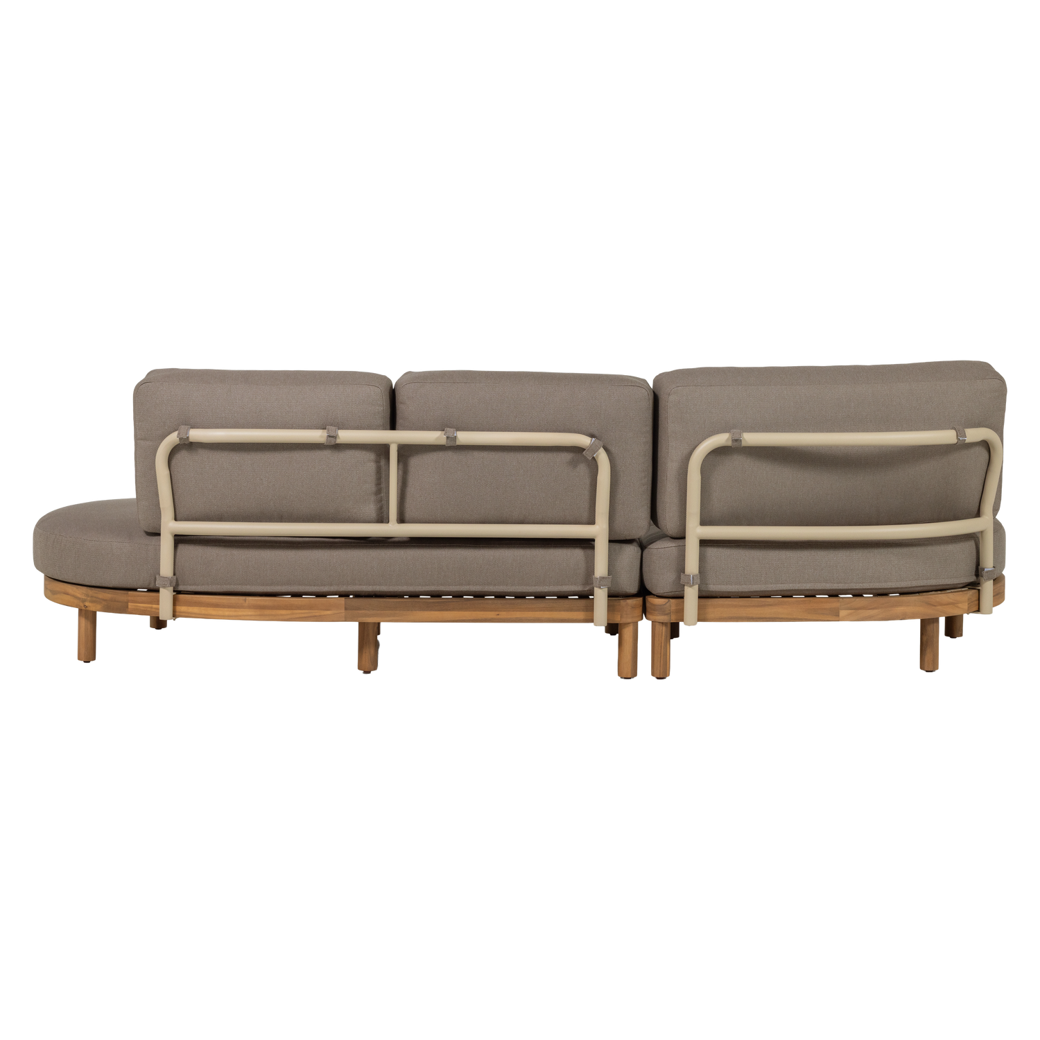 Left-sided garden corner sofa ZINTO gray with acacia wood base