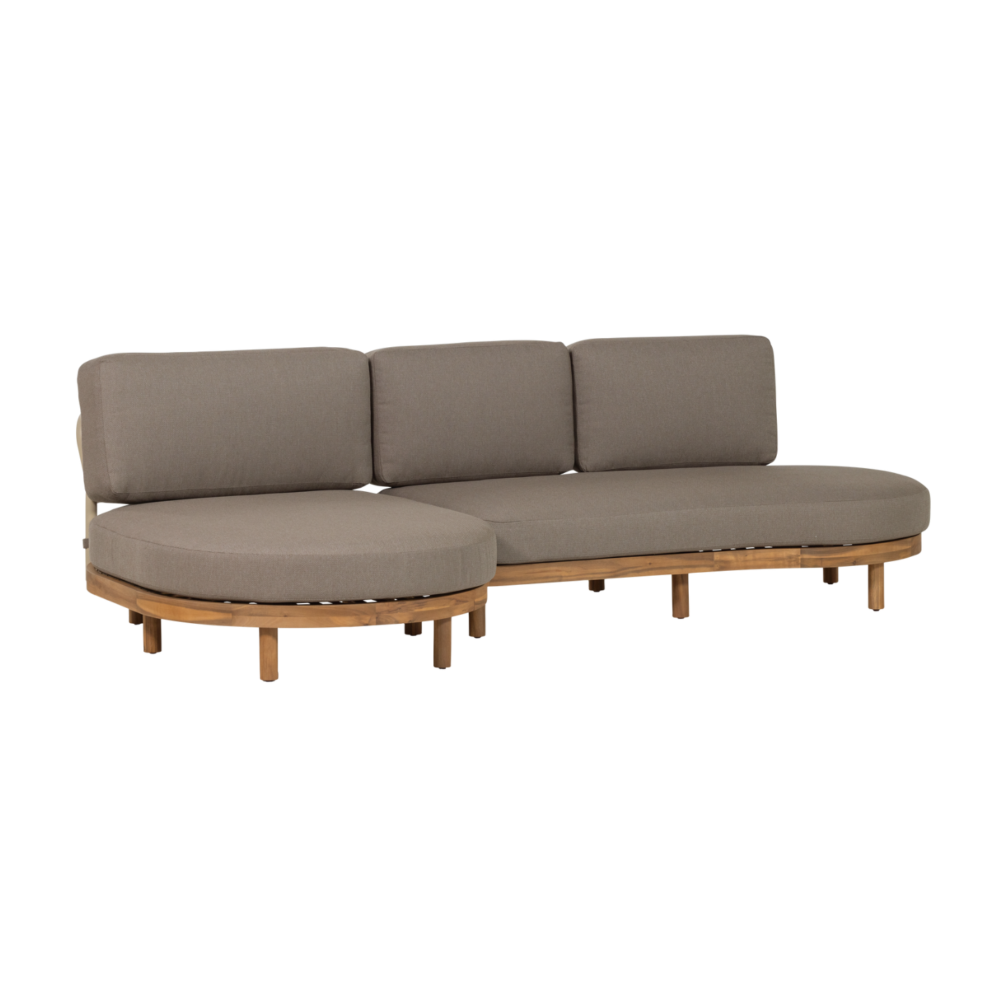 Left-sided garden corner sofa ZINTO gray with acacia wood base