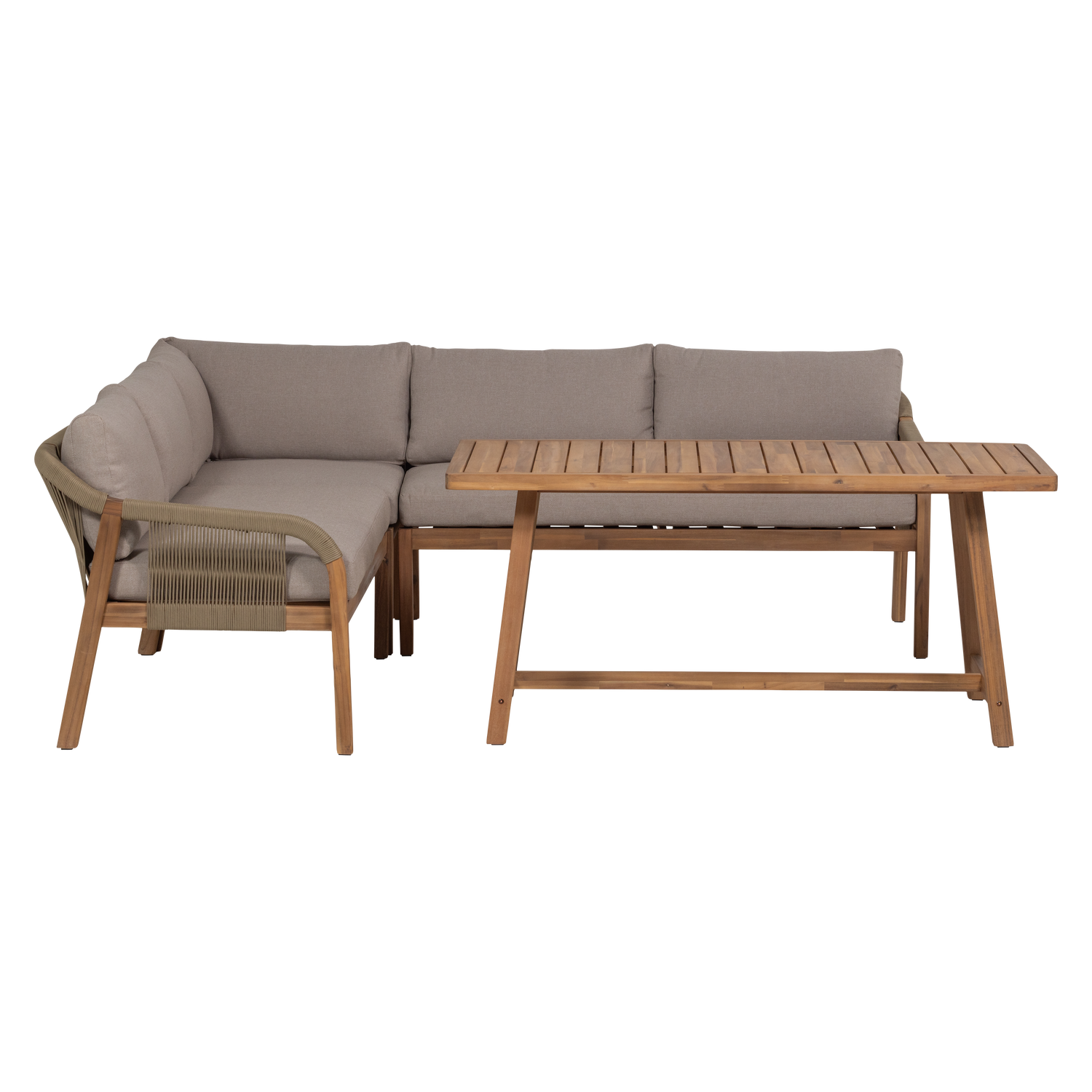 Beige TARO Garden Set with Acacia Wood