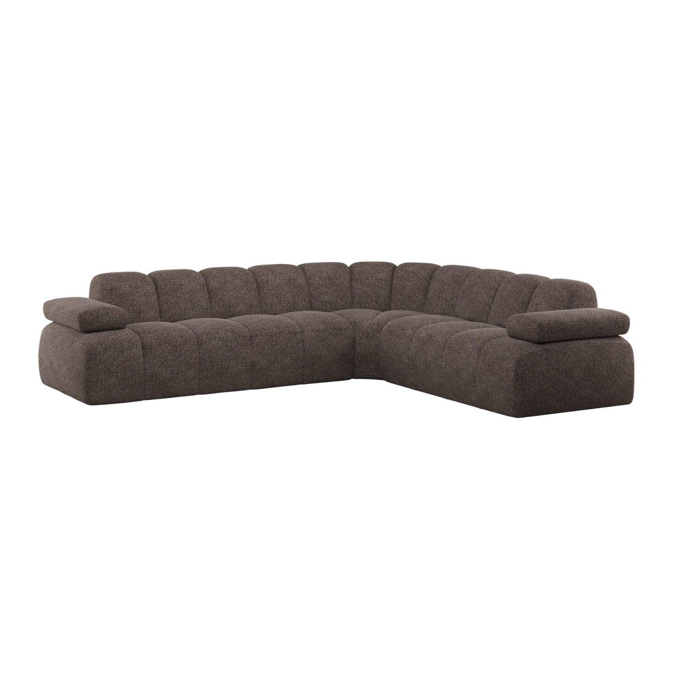 Right-facing modular sofa for 6 people MOJO brown lambskin