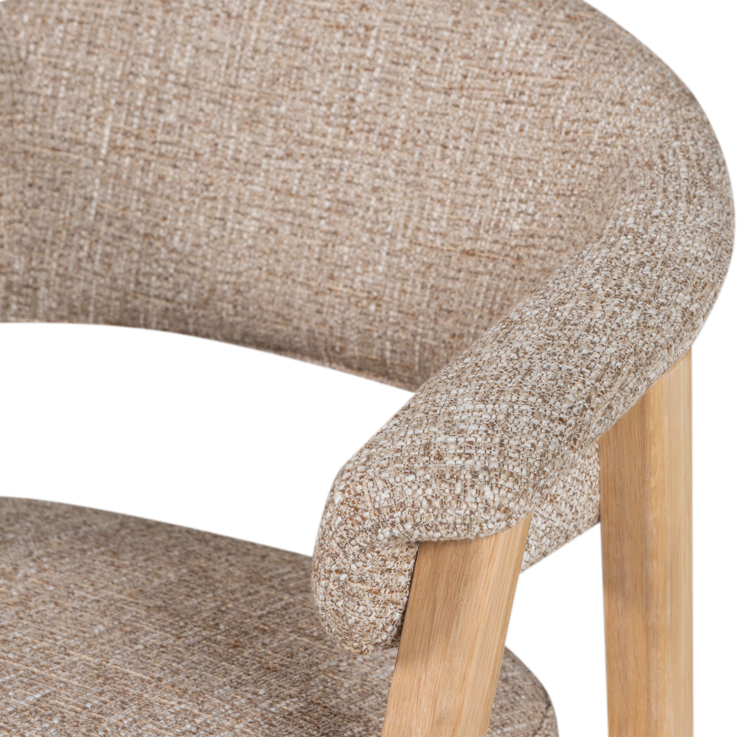 TUNAR Armchair in Beige with Wooden Base