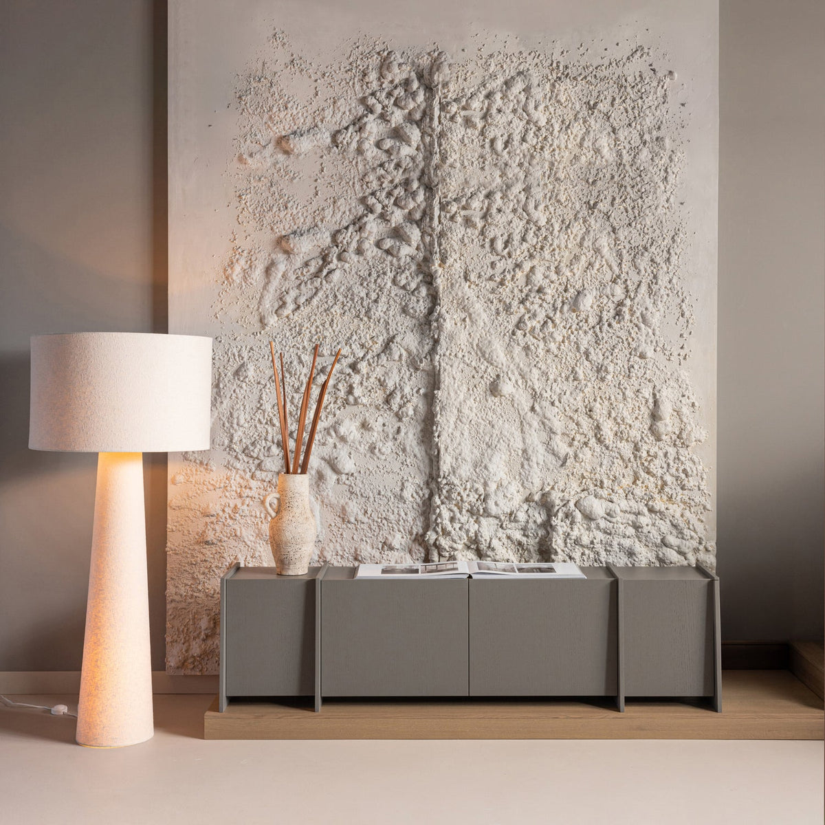 LOFT XXL Beige Boucle Floor Lamp