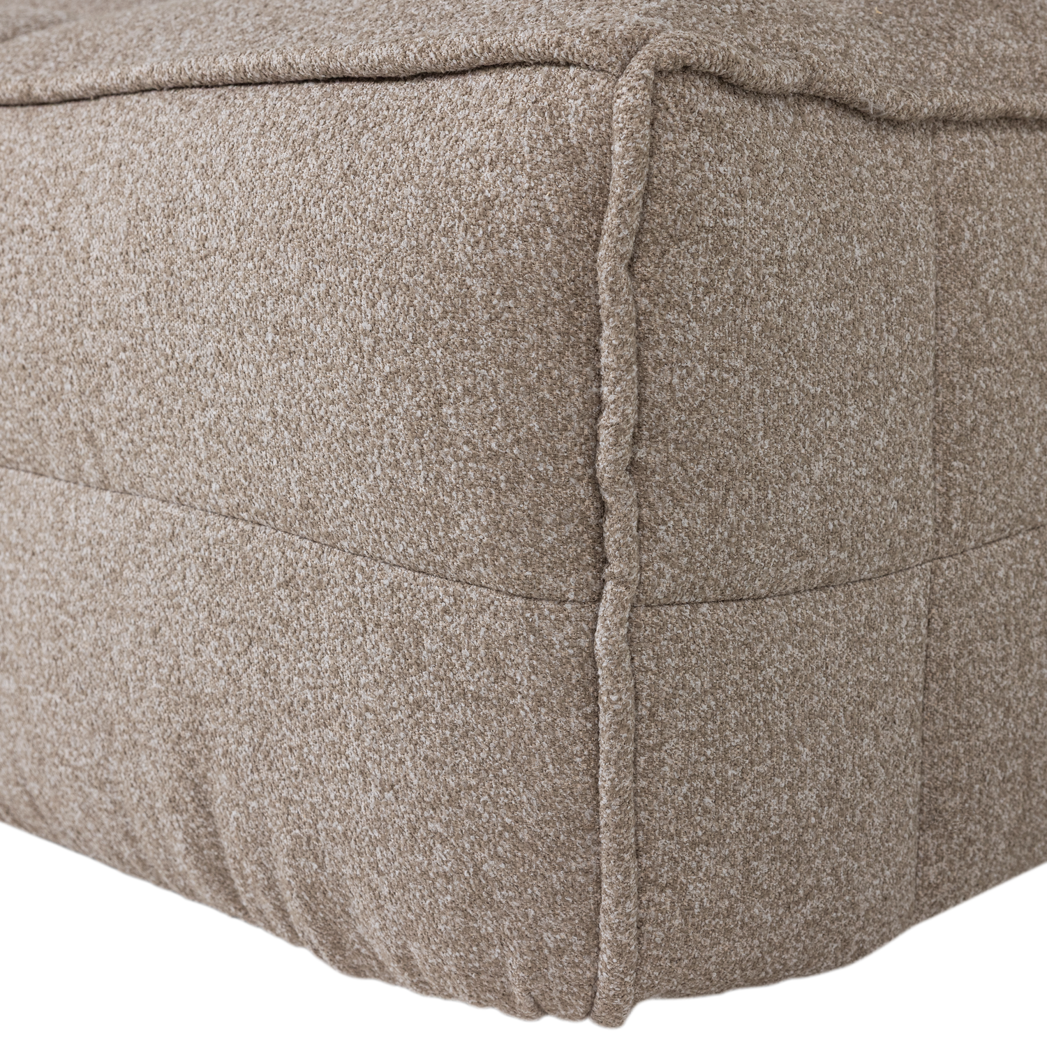 Beige Bouclé Cluster Pouf