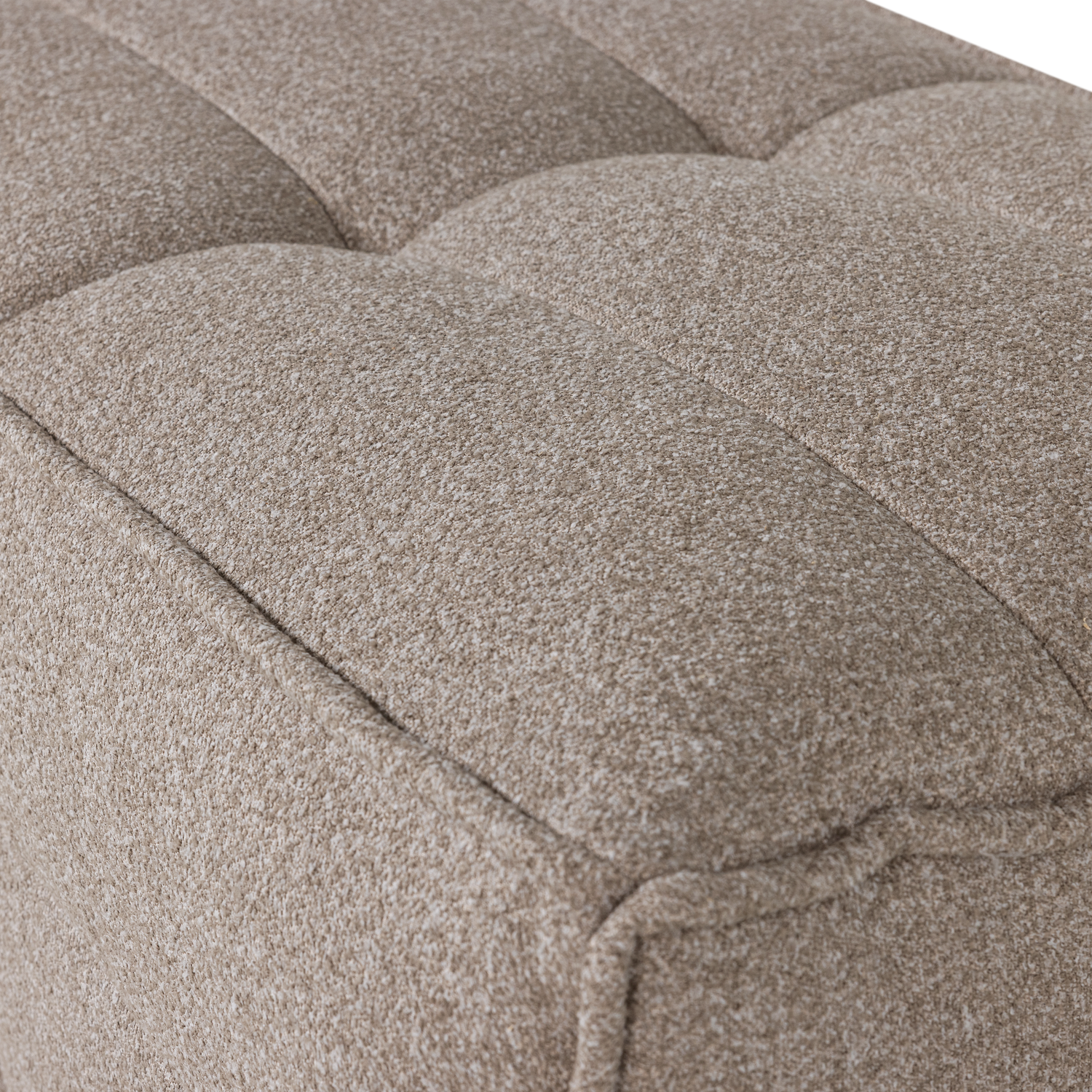 Beige Bouclé Cluster Pouf