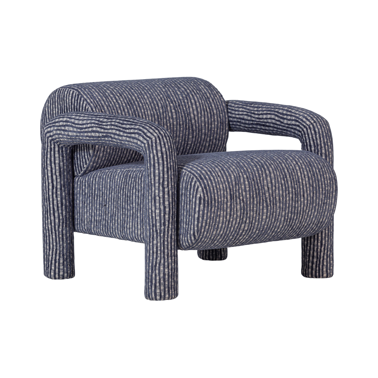 LENNY Armchair in Gray with Blue