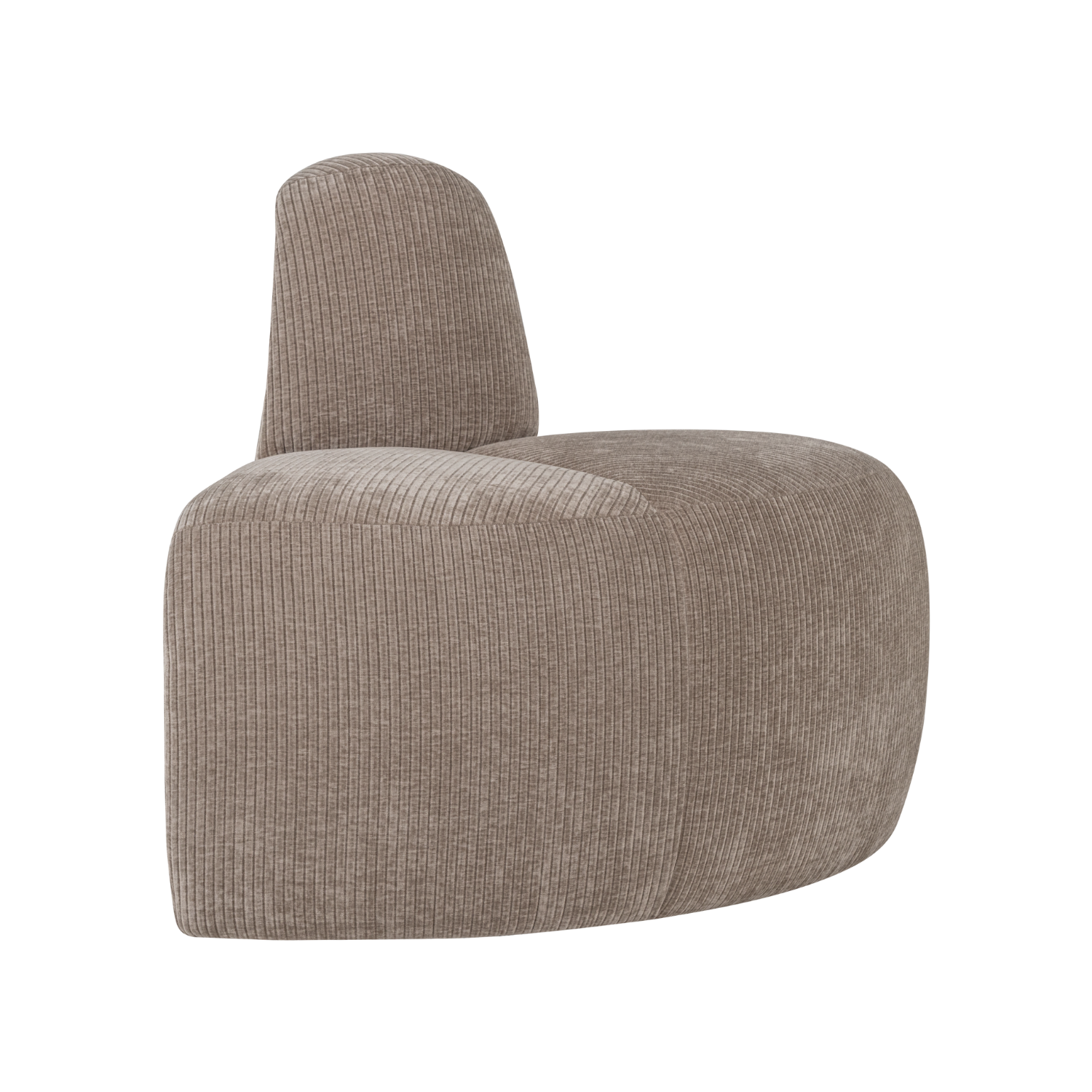 MOJO BENCH Modular Sofa - Rounded Corner Element in Beige Corduroy