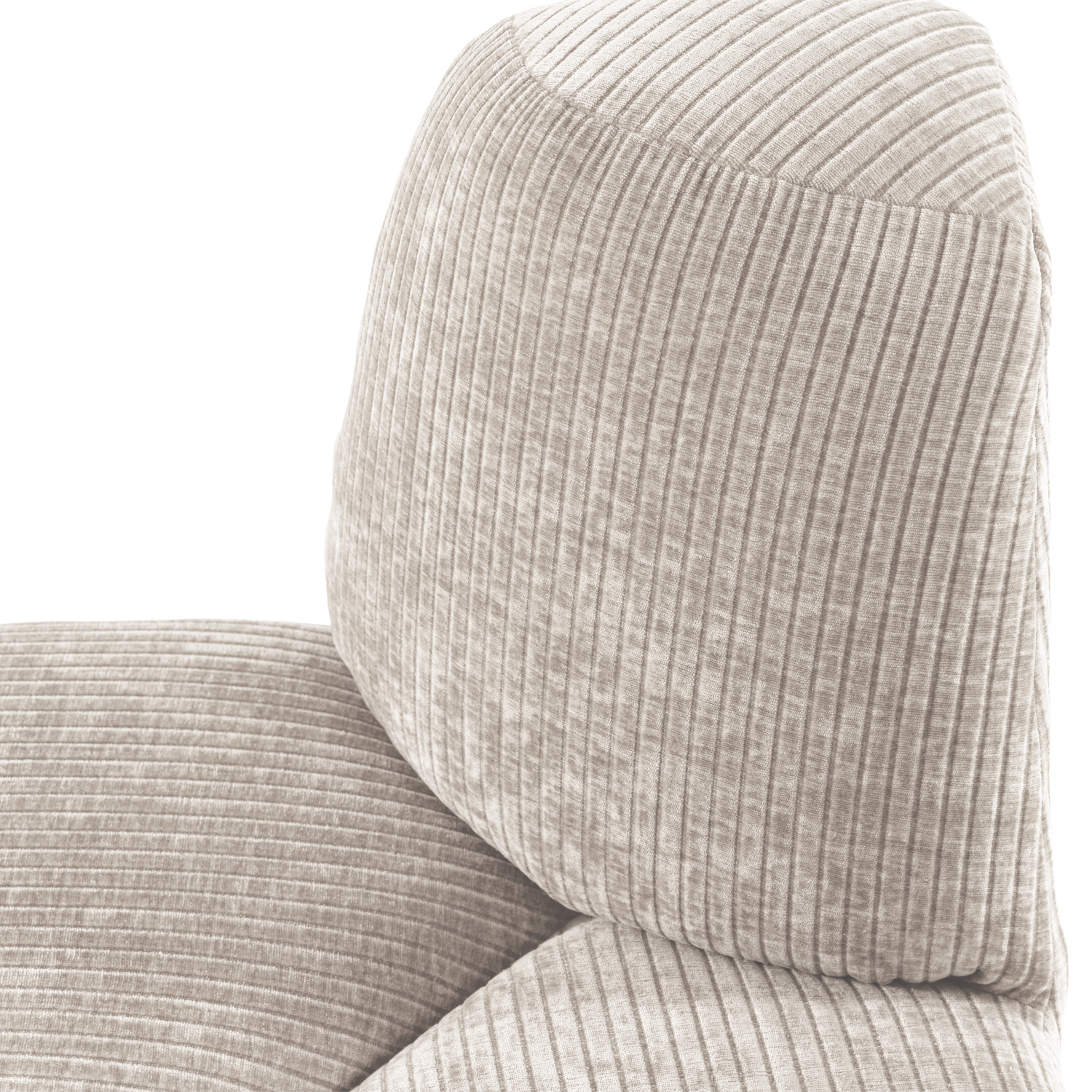 MOJO BENCH Modular Sofa - Rounded Corner Element in Ecru Corduroy