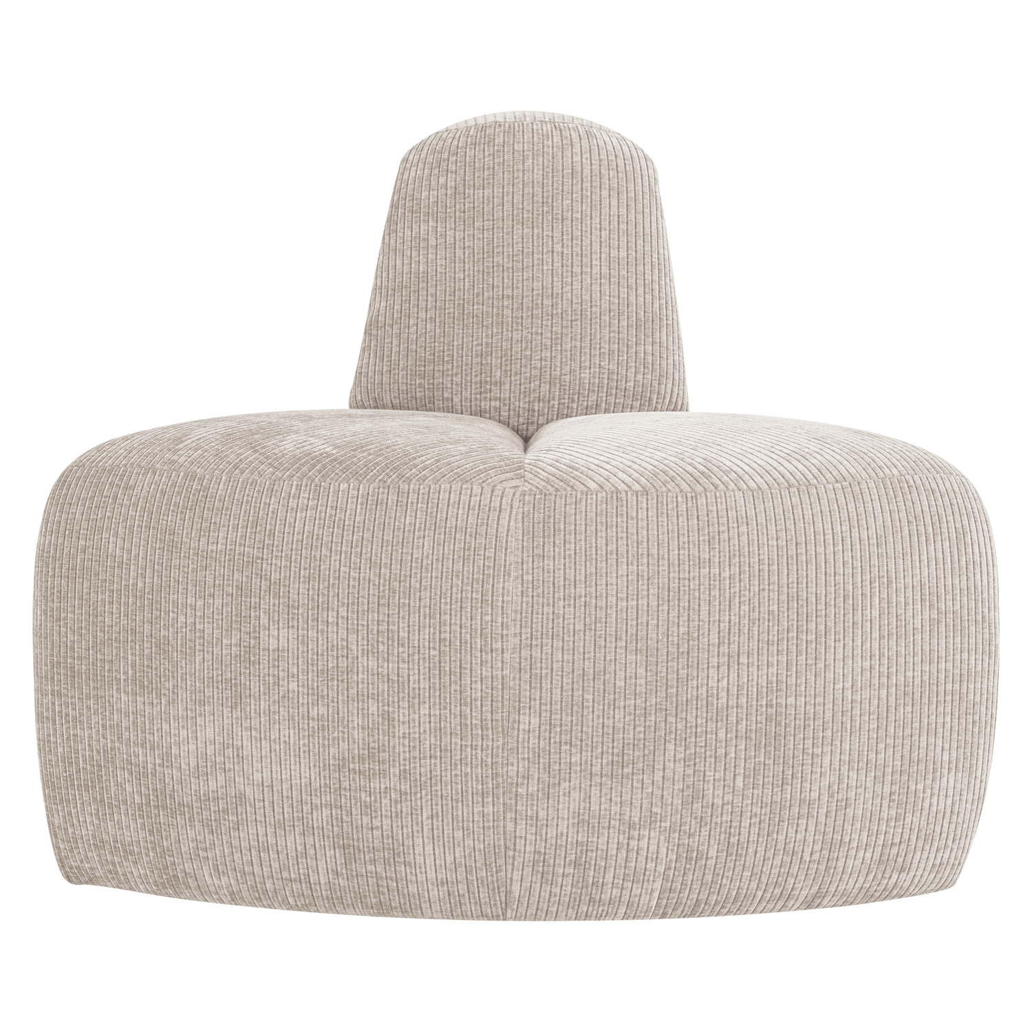 MOJO BENCH Modular Sofa - Rounded Corner Element in Ecru Corduroy