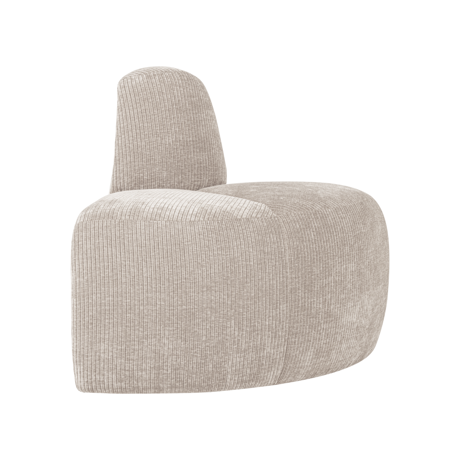 MOJO BENCH Modular Sofa - Rounded Corner Element in Ecru Corduroy