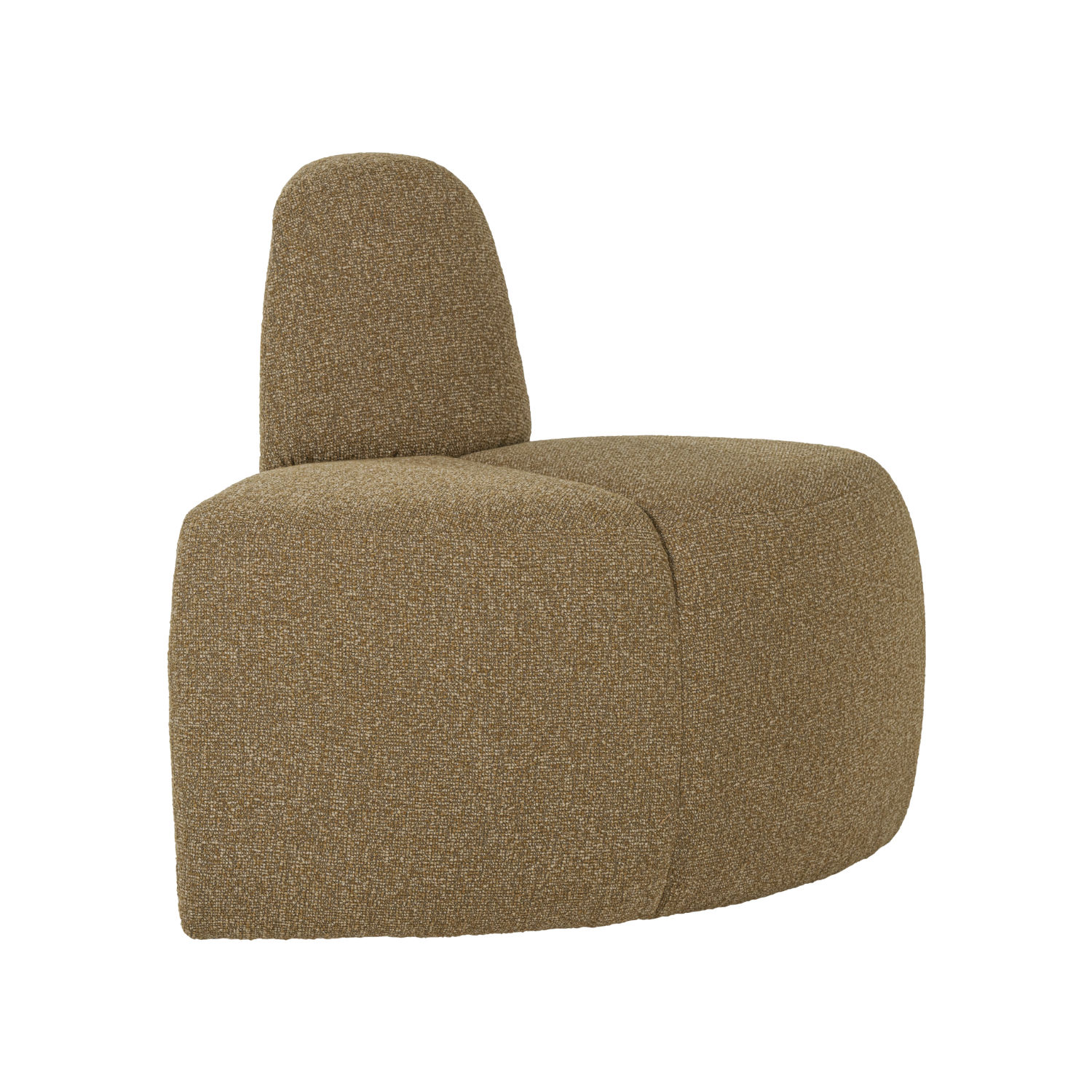 MOJO BENCH Modular Sofa - Rounded Corner Element in Honey Bouclé