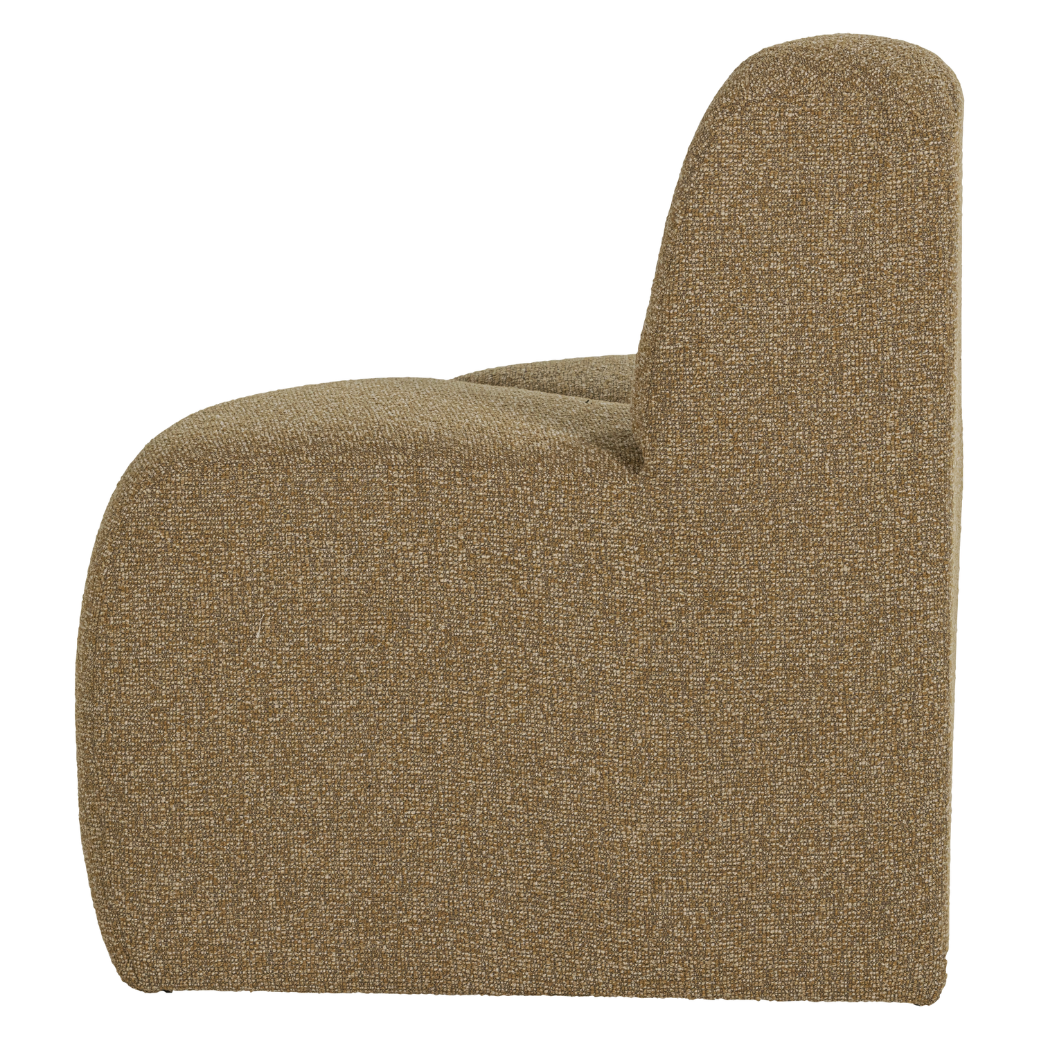 MOJO BENCH Modular Sofa - Rounded Corner Element in Honey Bouclé