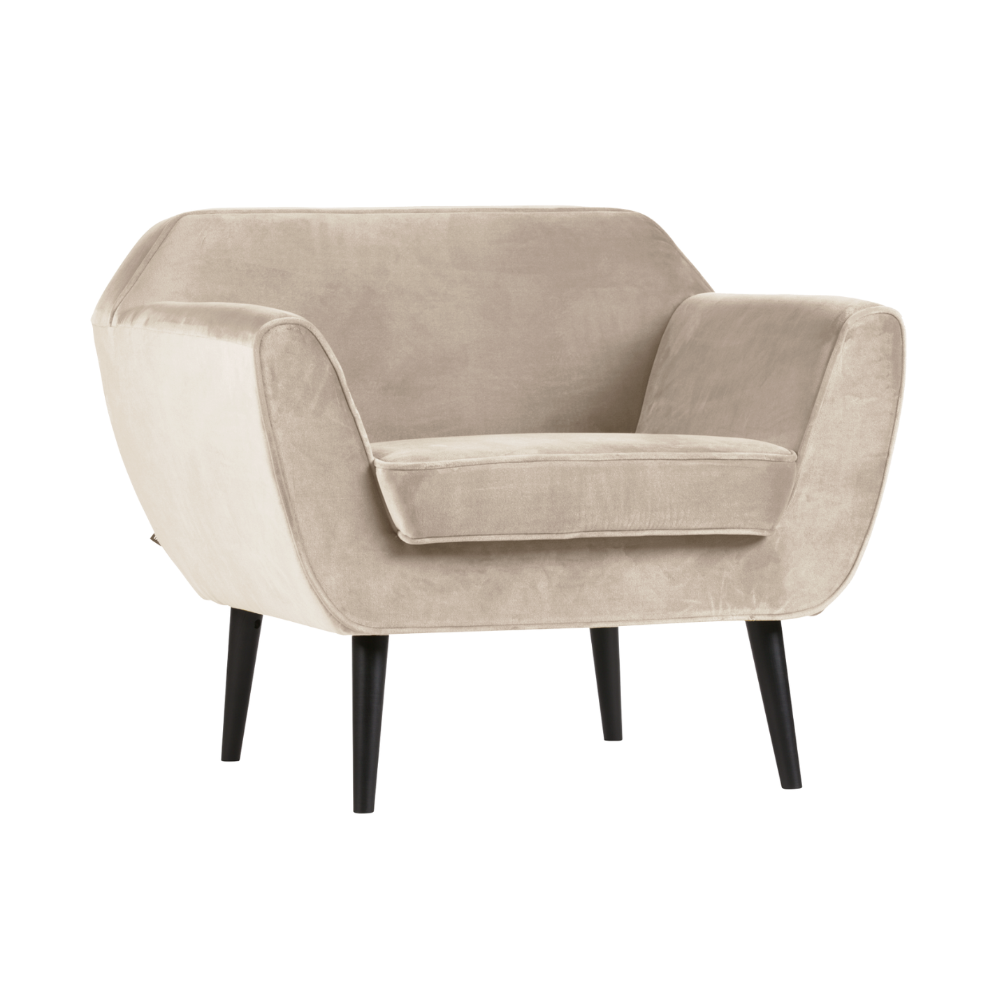 Velvet Armchair ROCCO Broken White