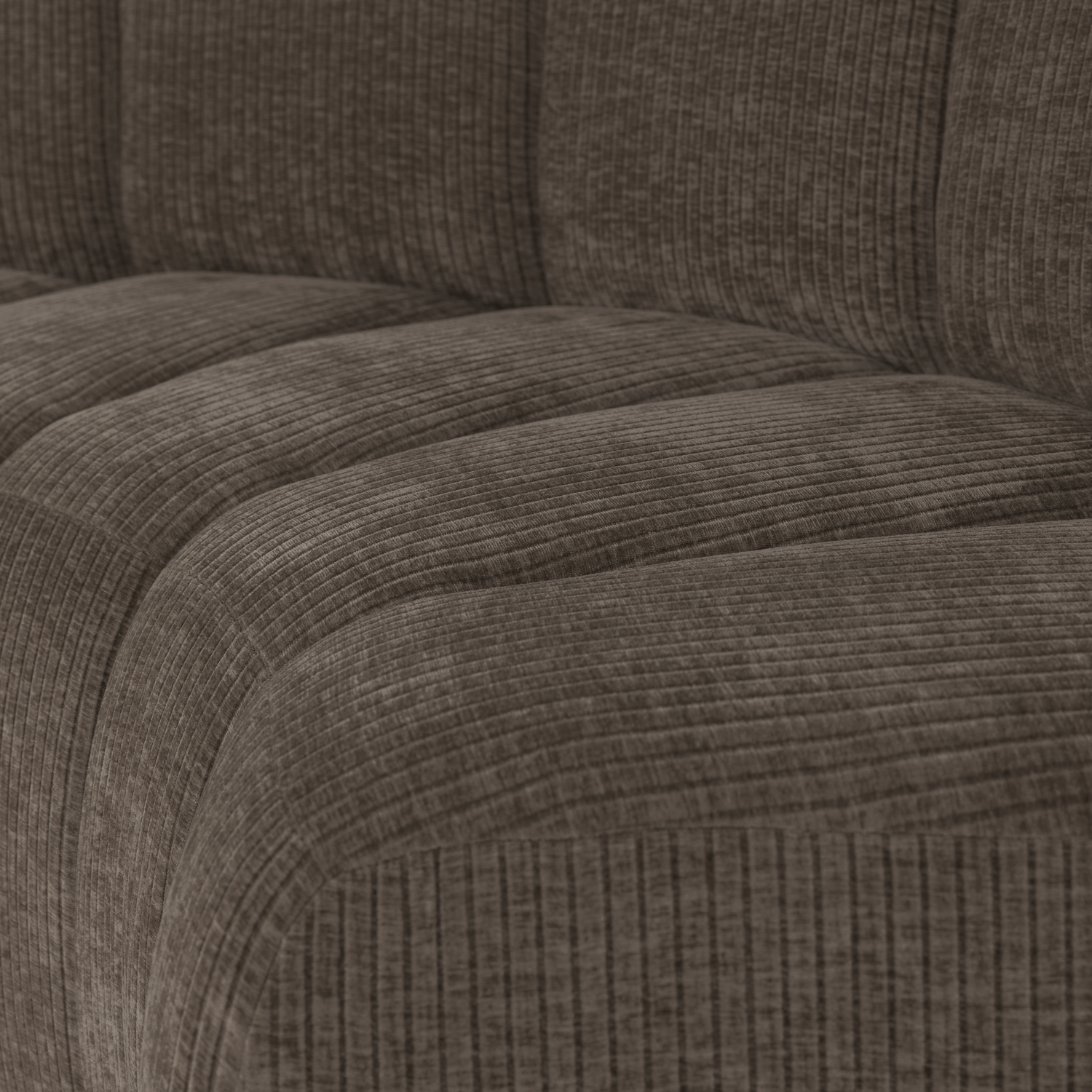 MOJO BENCH Modular Sofa - Brown Curved Corner Element in Corduroy