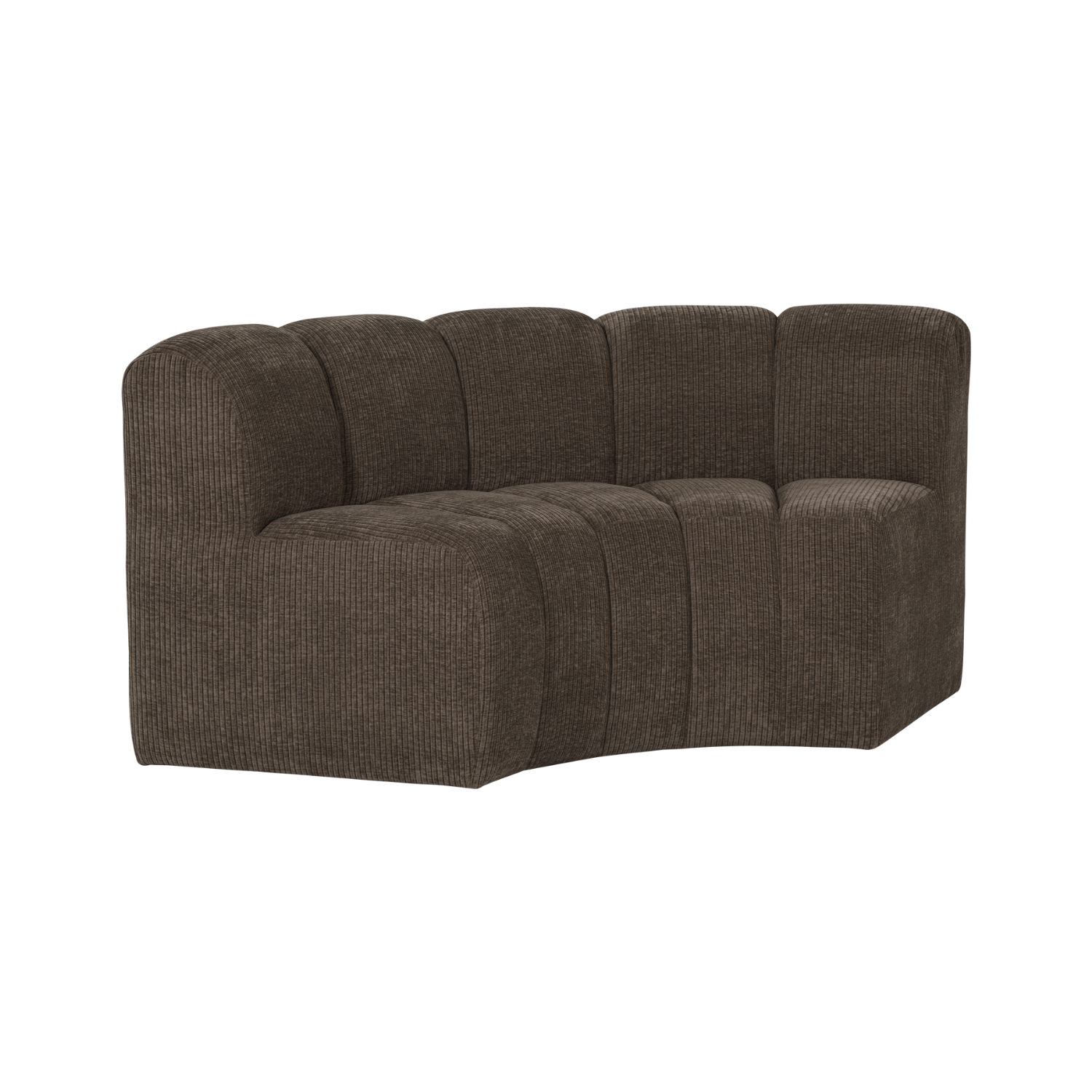 MOJO BENCH Modular Sofa - Brown Curved Corner Element in Corduroy