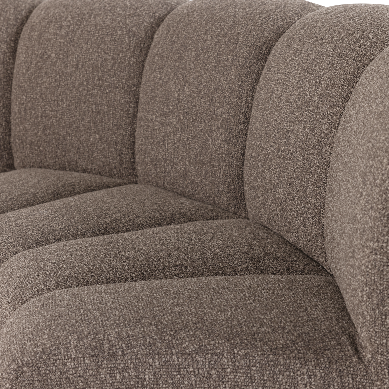 MOJO BENCH Modular Sofa - Brown Bouclé Curved Corner Element