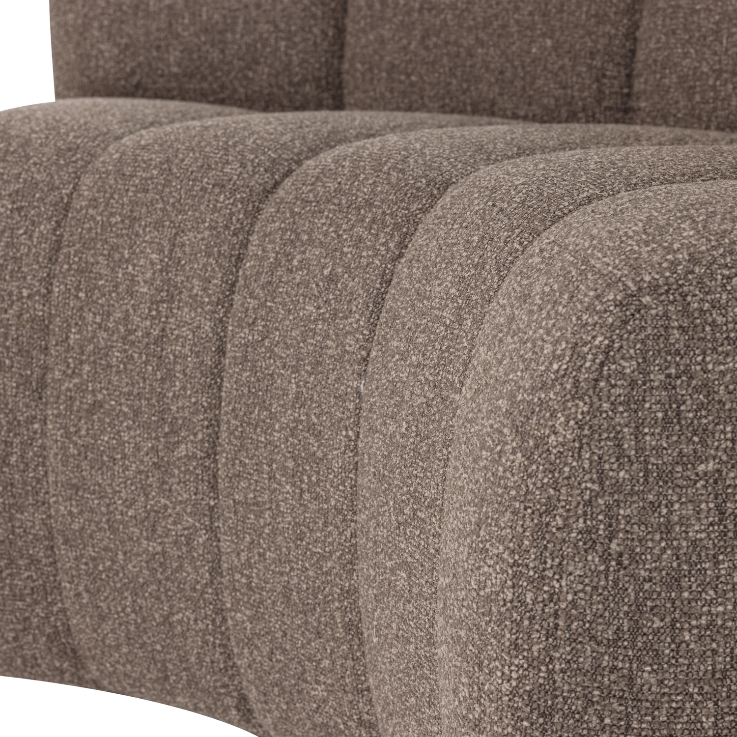MOJO BENCH Modular Sofa - Brown Bouclé Curved Corner Element
