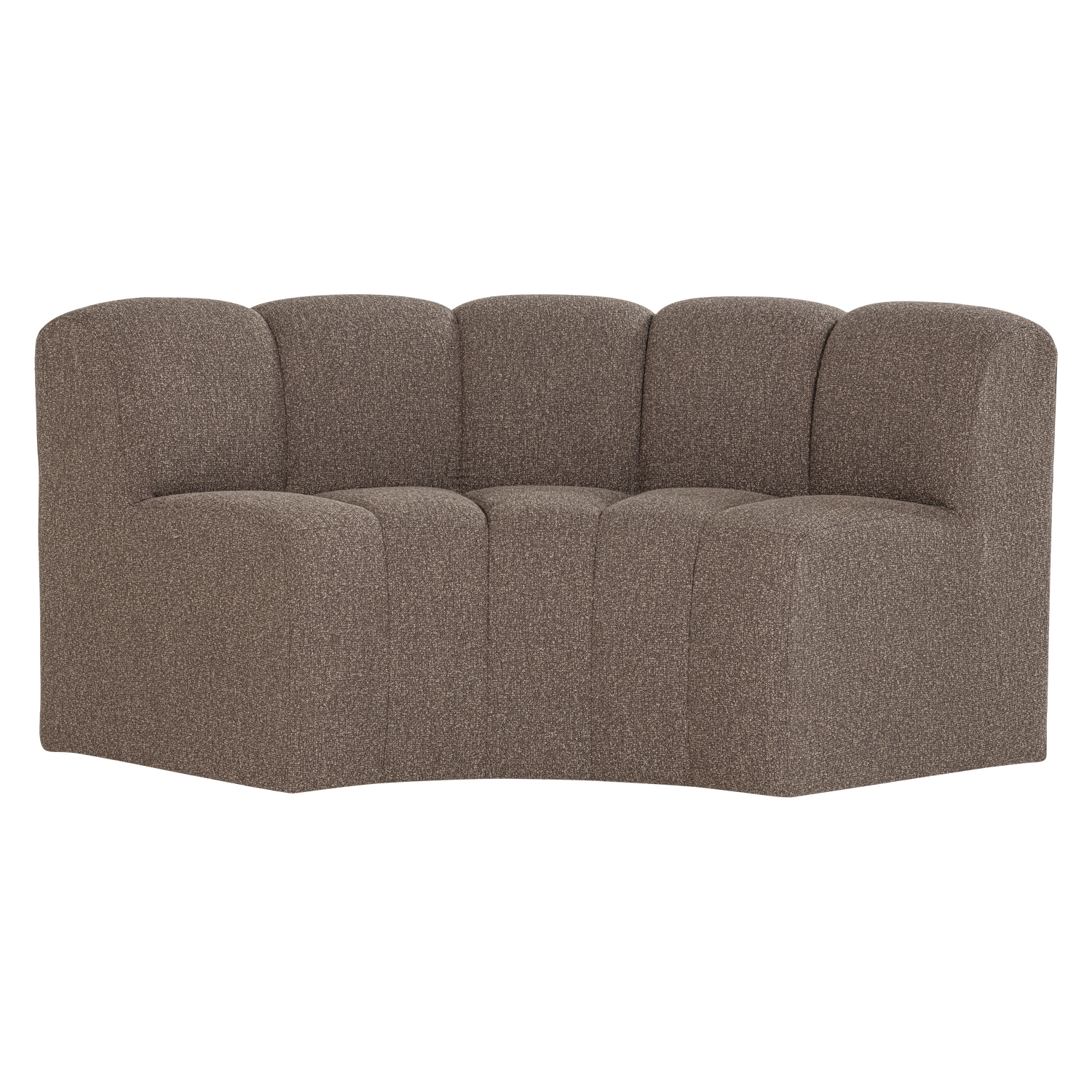 MOJO BENCH Modular Sofa - Brown Bouclé Curved Corner Element