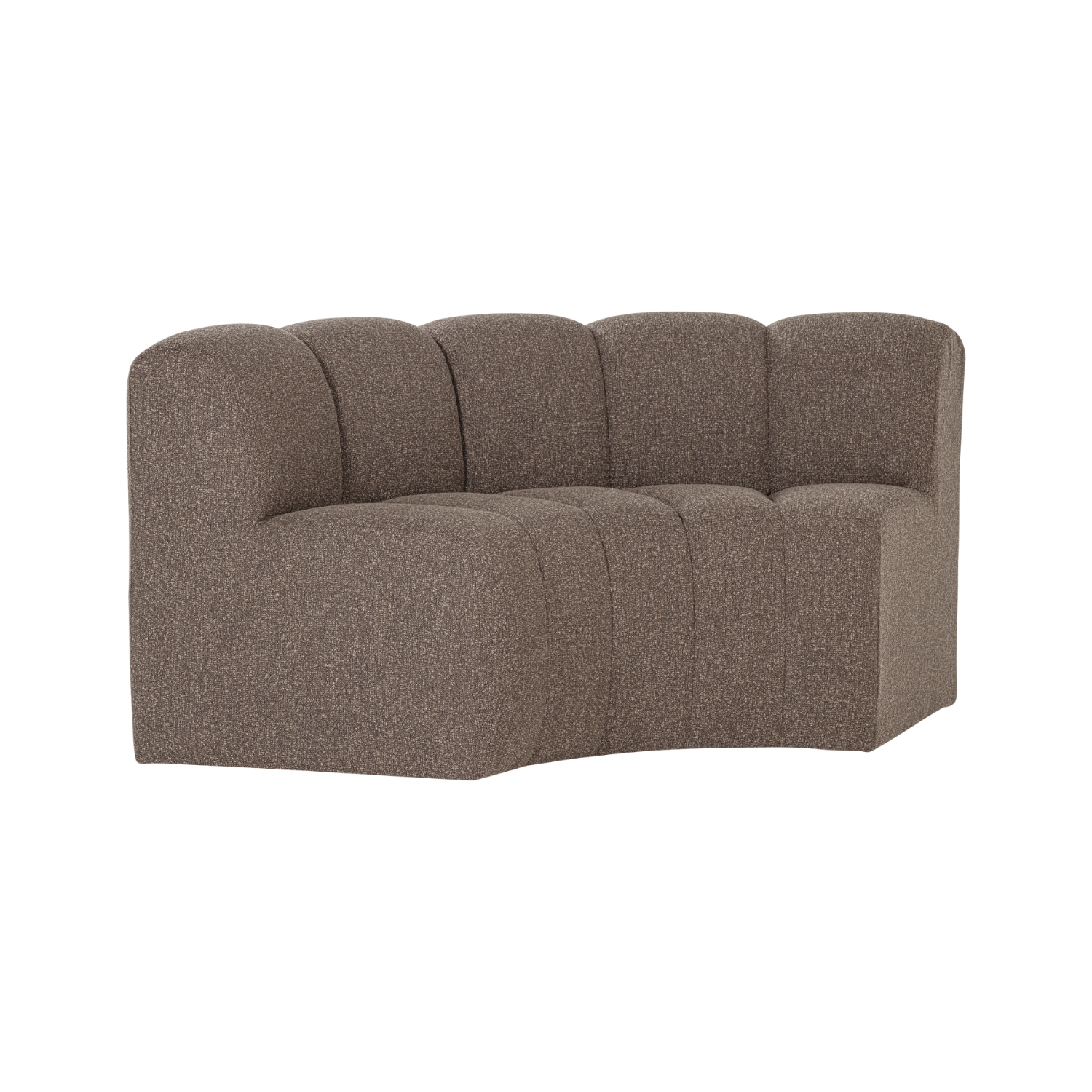 MOJO BENCH Modular Sofa - Brown Bouclé Curved Corner Element