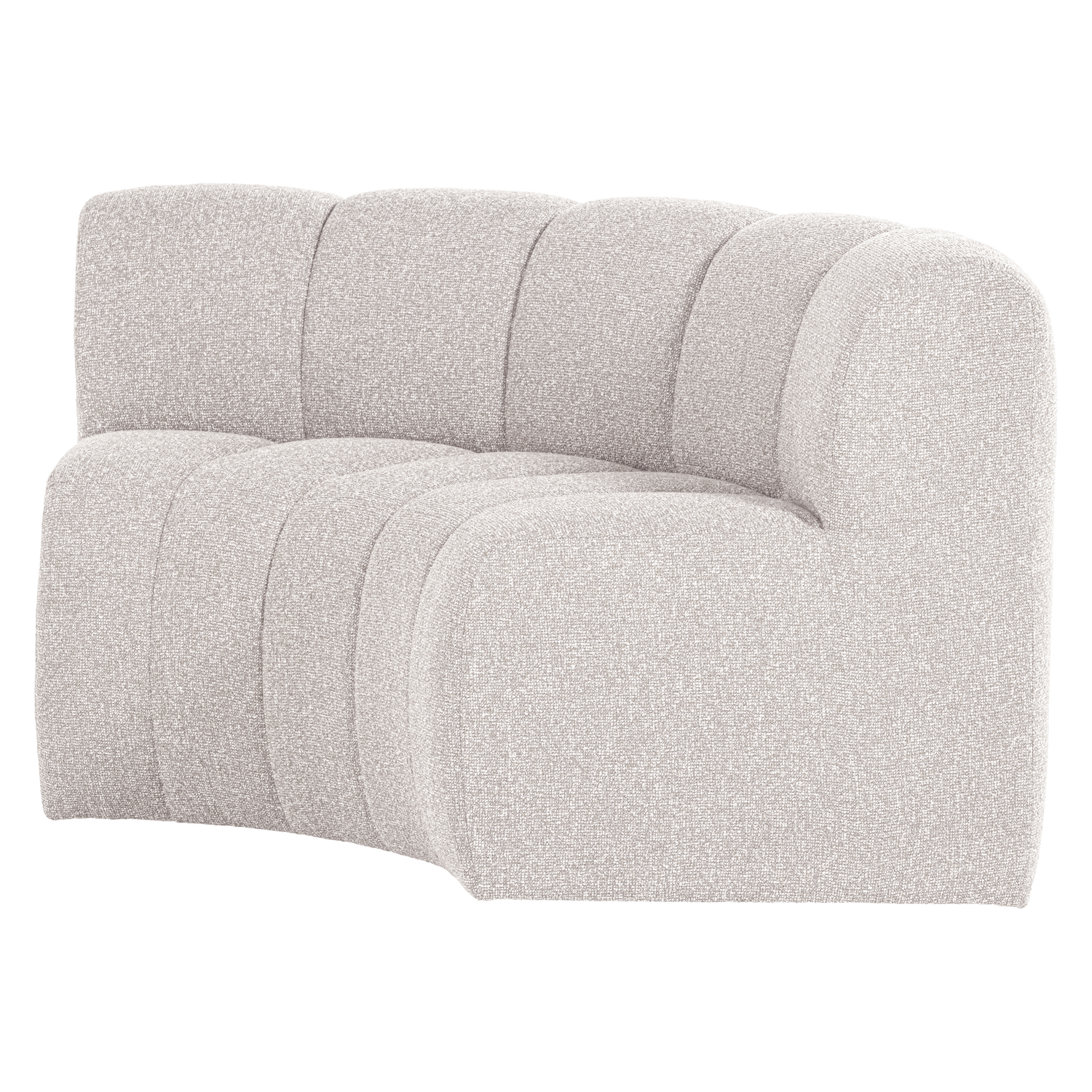 MOJO BENCH Modular Sofa - Curved Corner Element in Ecru Bouclé