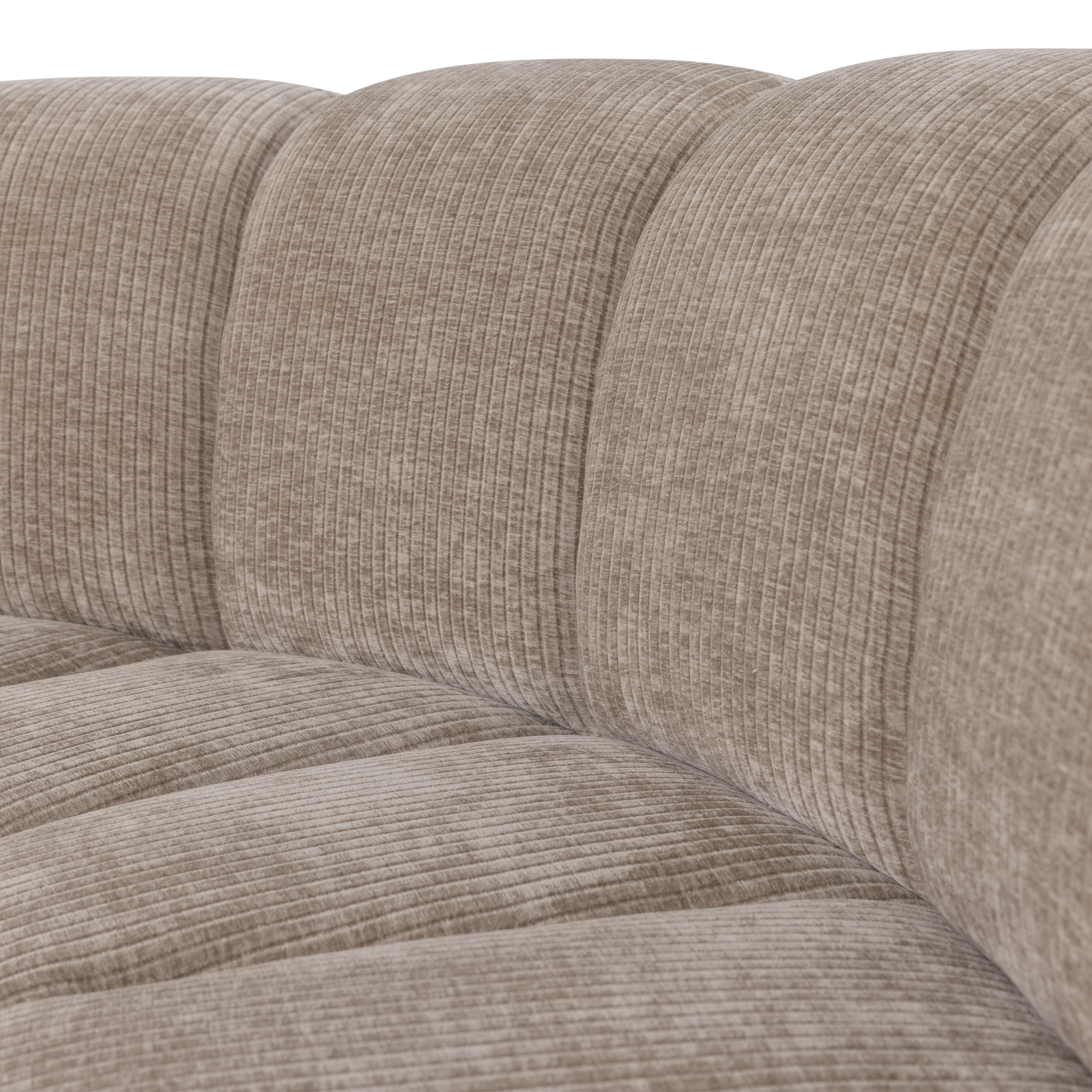 MOJO BENCH Modular Sofa - Beige Curved Corner Element in Corduroy