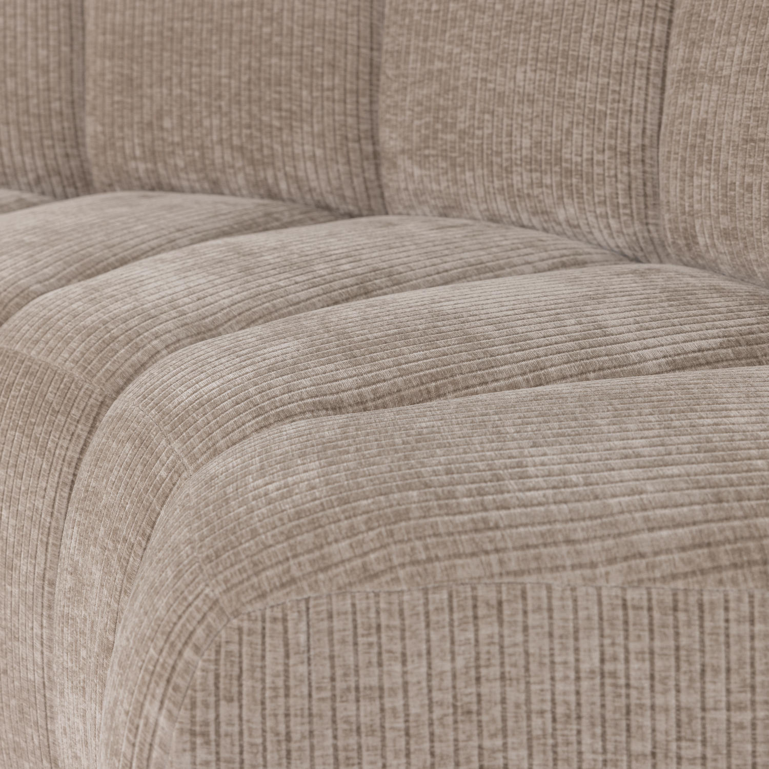MOJO BENCH Modular Sofa - Beige Curved Corner Element in Corduroy