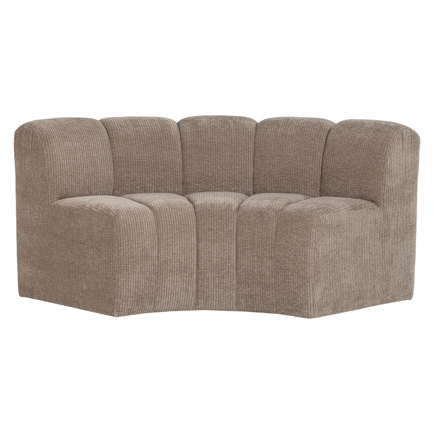 MOJO BENCH Modular Sofa - Beige Curved Corner Element in Corduroy