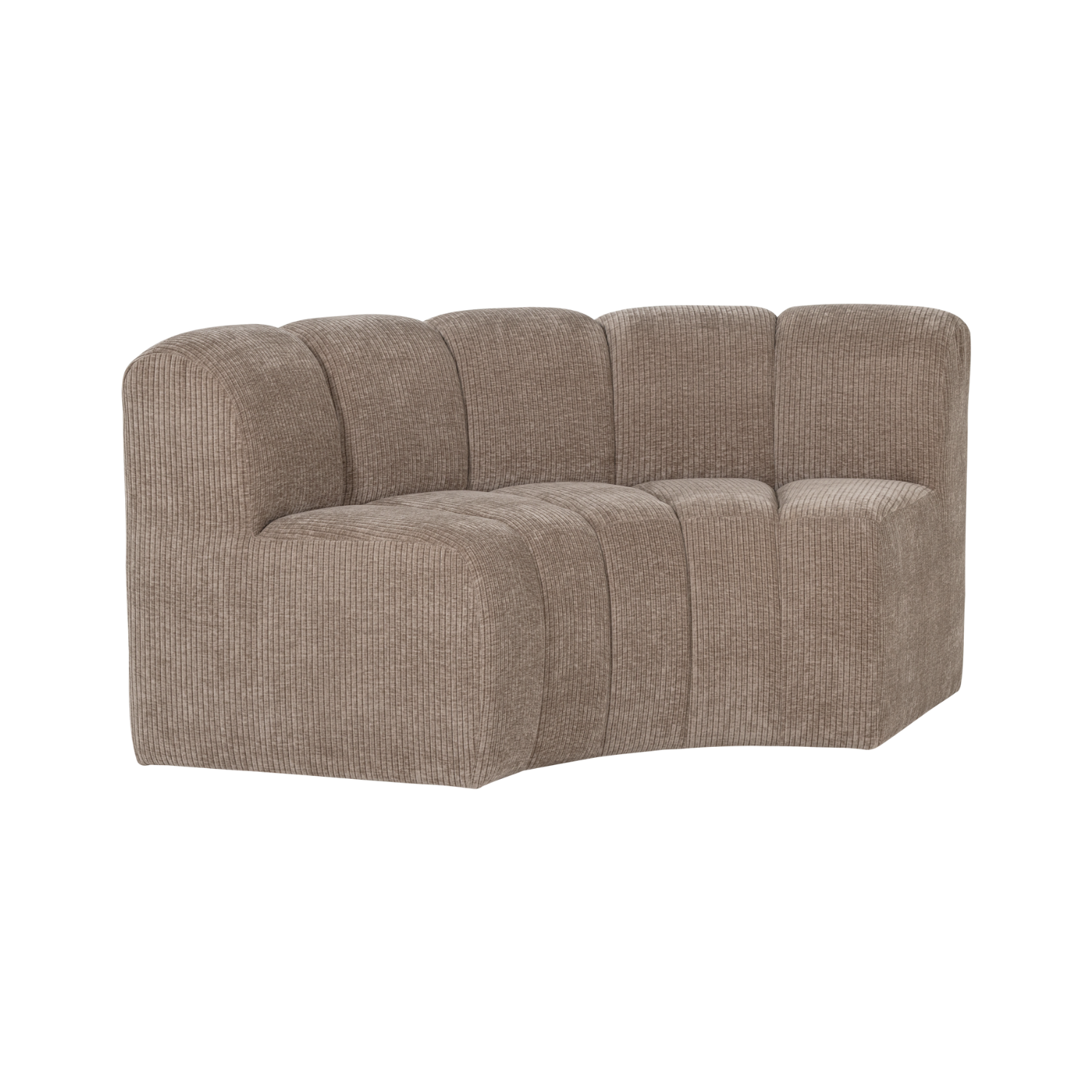 MOJO BENCH Modular Sofa - Beige Curved Corner Element in Corduroy