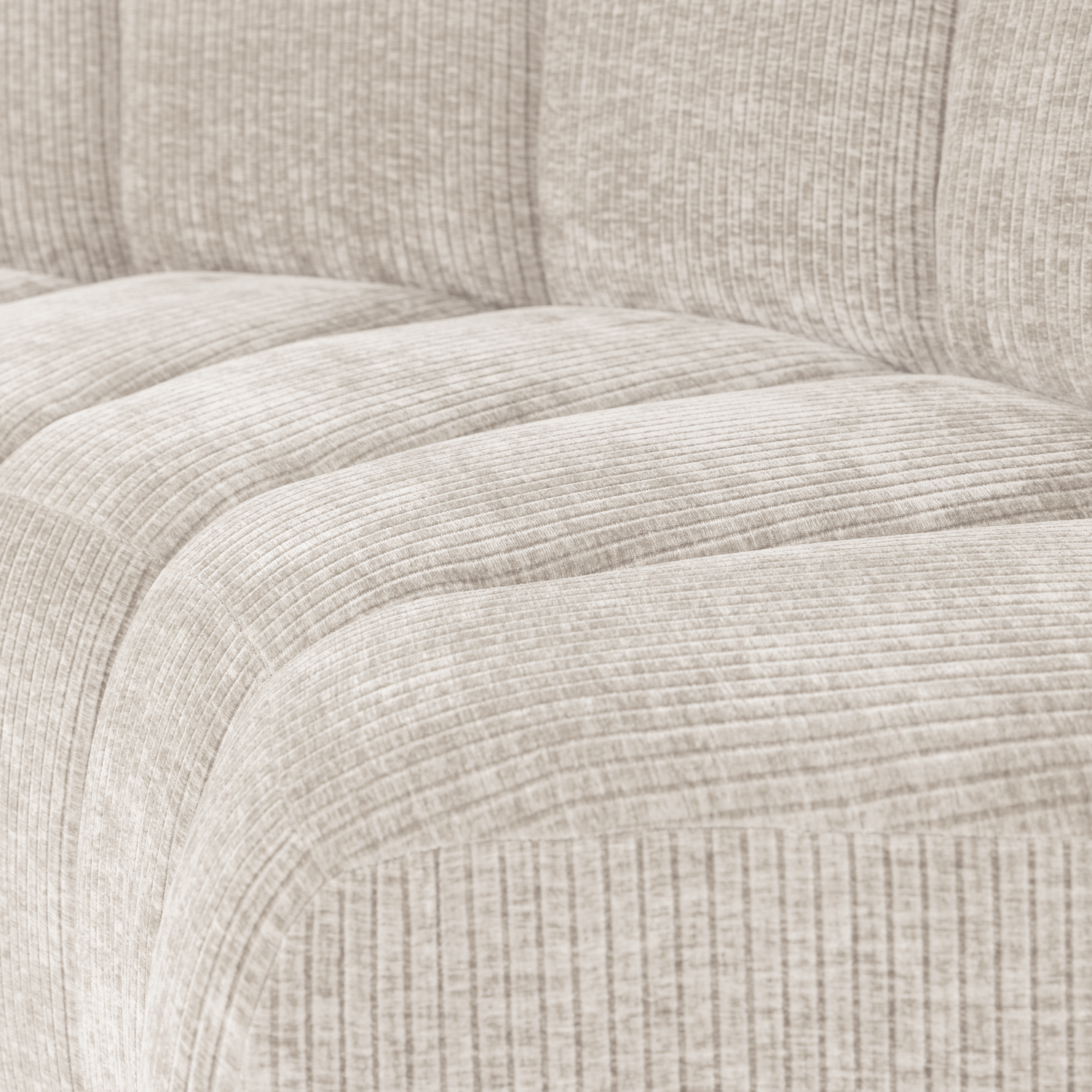 MOJO BENCH Modular Sofa - Ecru Curved Corner Element in Corduroy