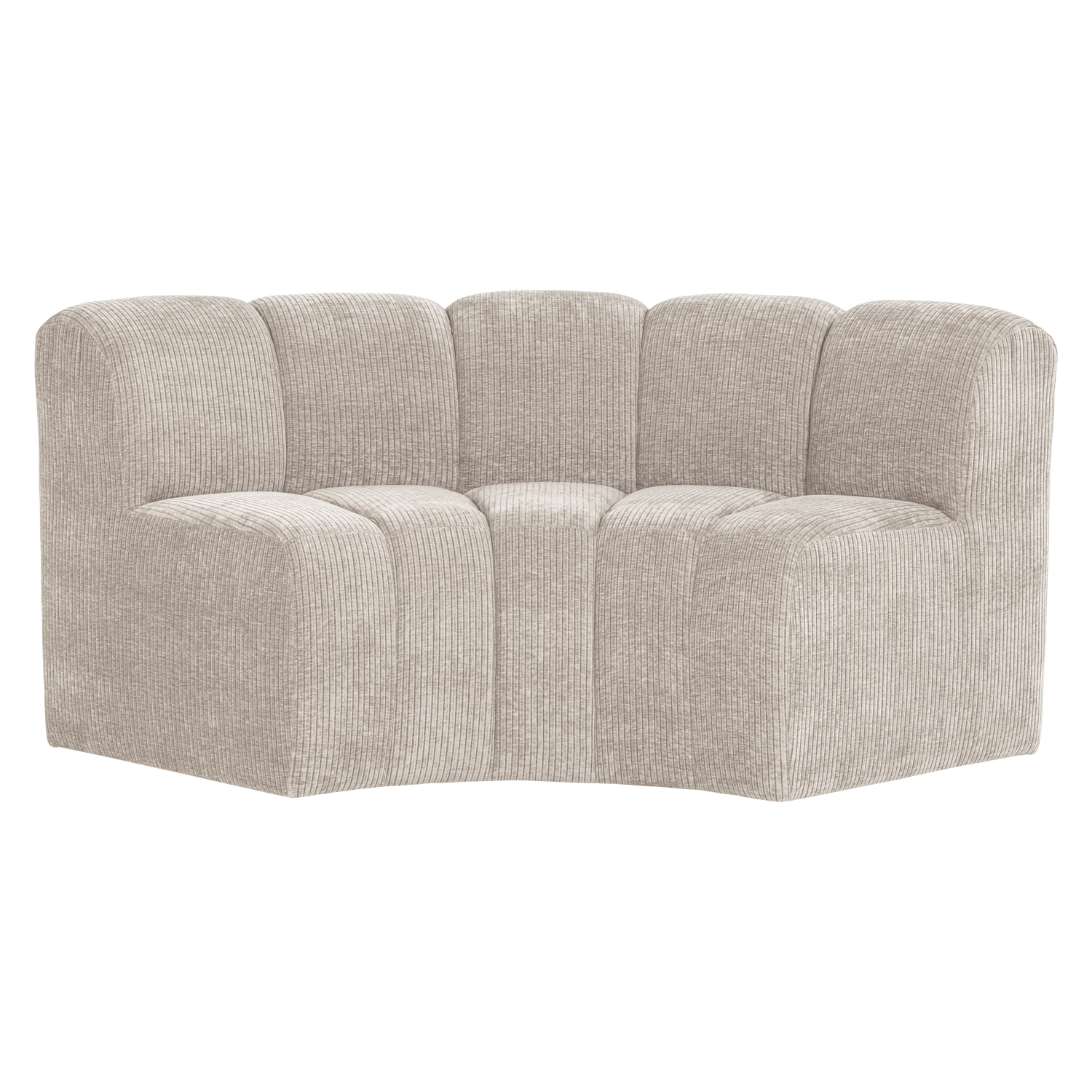 MOJO BENCH Modular Sofa - Ecru Curved Corner Element in Corduroy