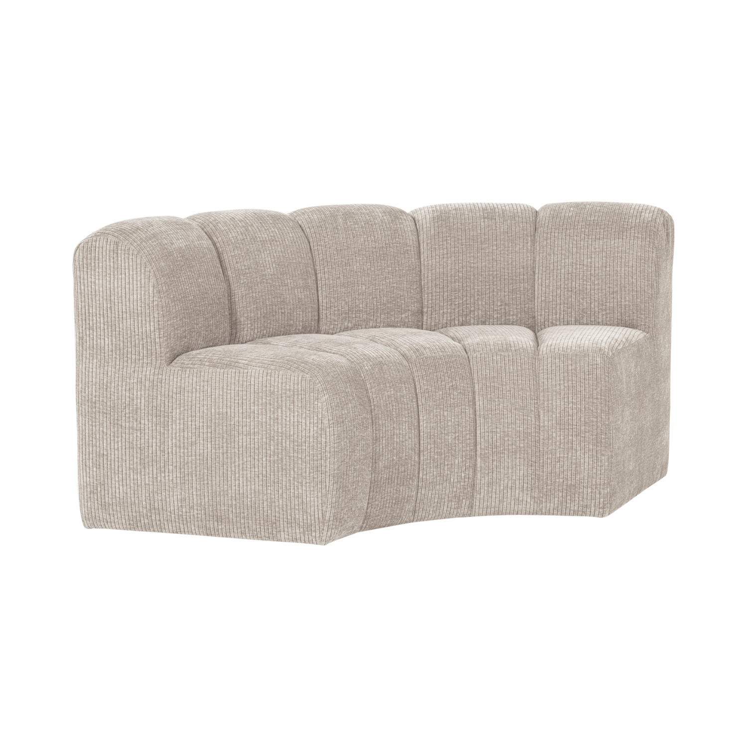 MOJO BENCH Modular Sofa - Ecru Curved Corner Element in Corduroy