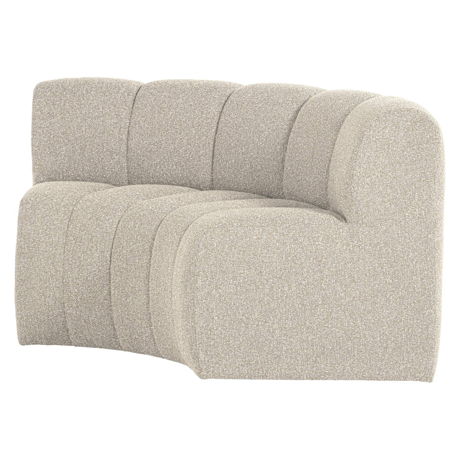 MOJO BENCH Modular Sofa - Curved Corner Element in Beige Bouclé