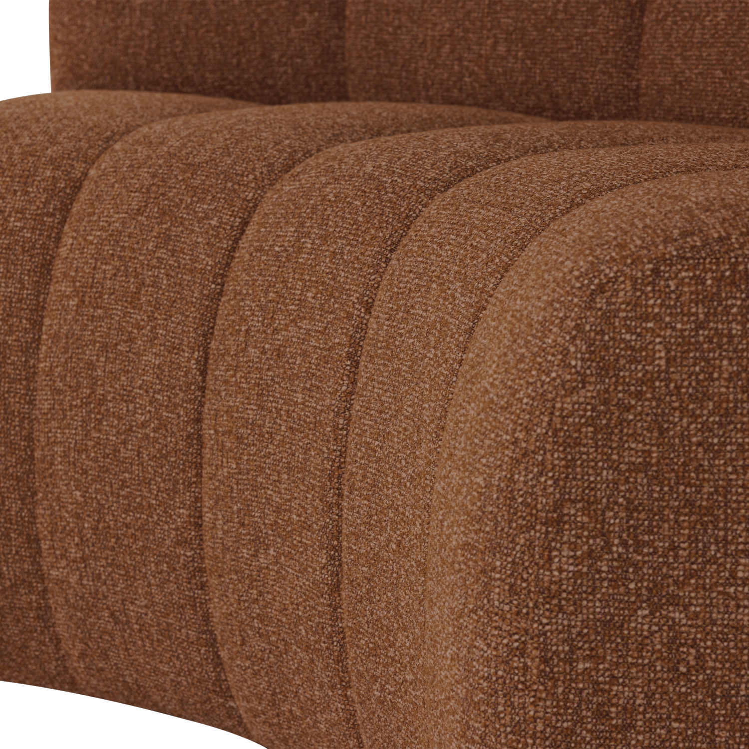 MOJO BENCH Modular Sofa - Curved Corner Element in Brick Brown Bouclé