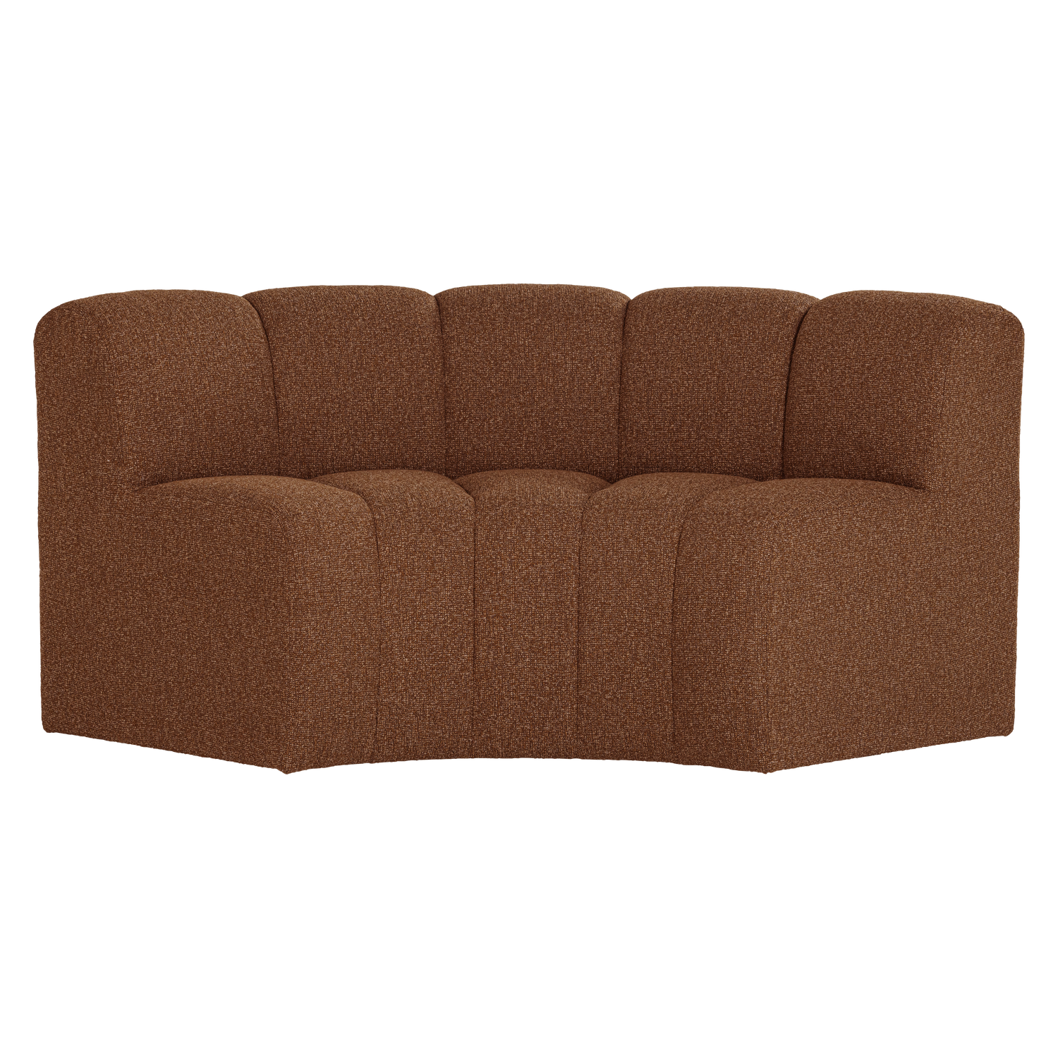 MOJO BENCH Modular Sofa - Curved Corner Element in Brick Brown Bouclé