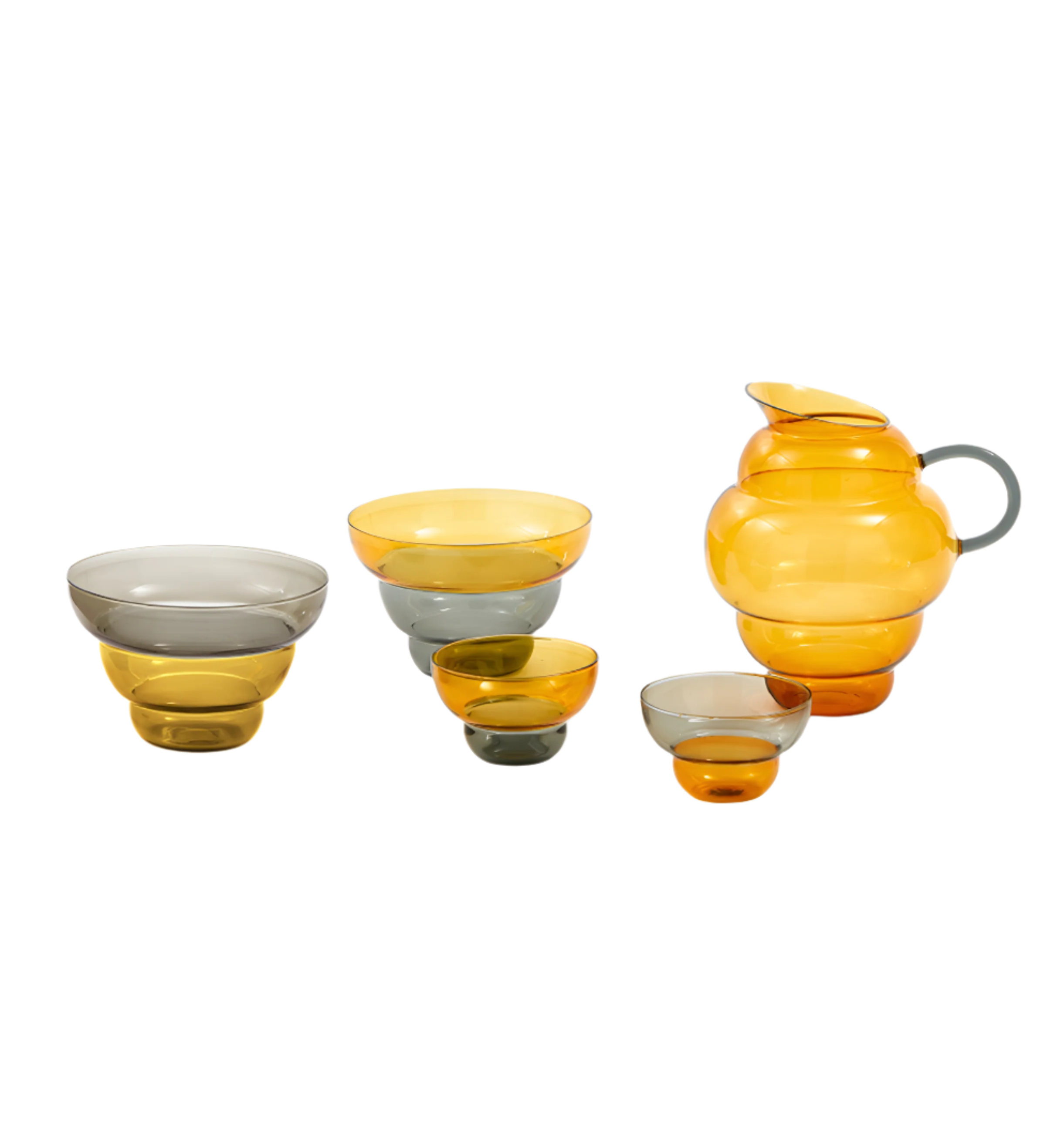 MIZU KIRI Tassen-Set gelb-grau