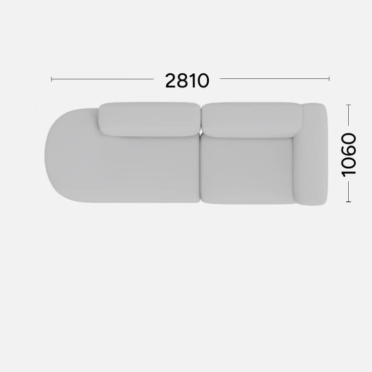 Left-sided corner sofa BABBLE customizable