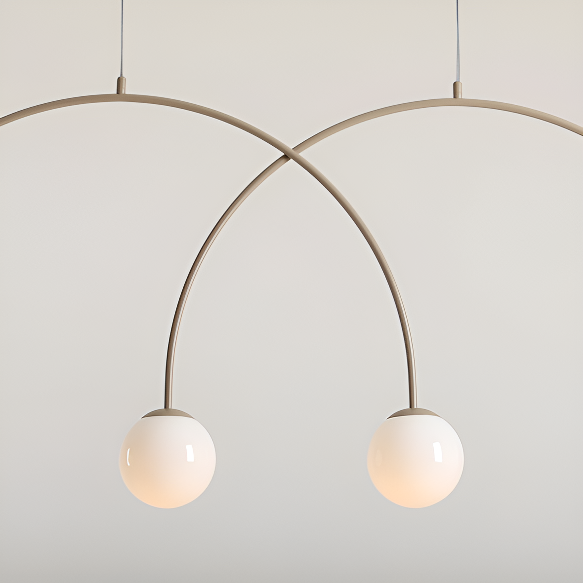UNA DUO beige Hängelampe