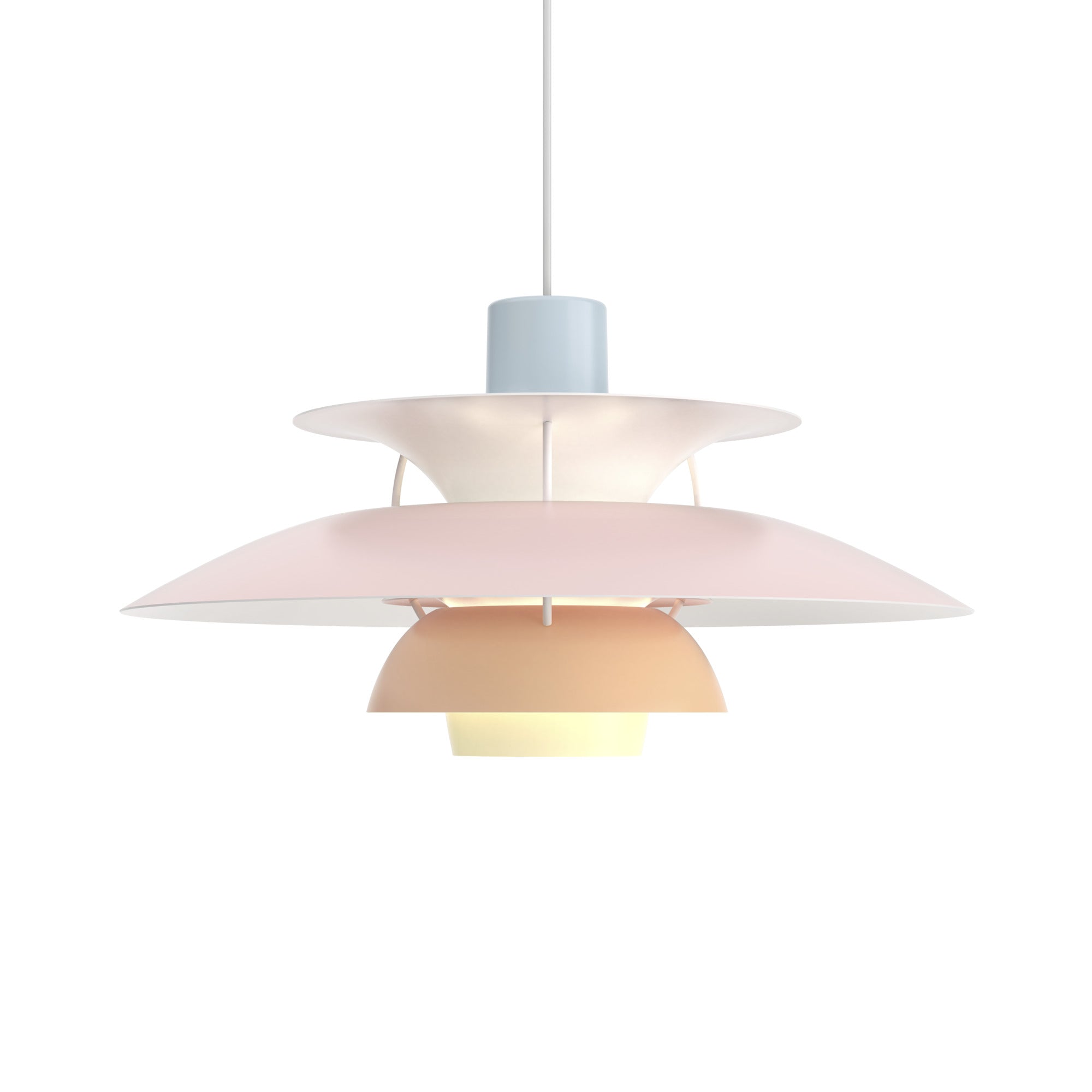Lampa wisząca PH 5 pastelowy niebieski z różowym i brzoskwiniowym