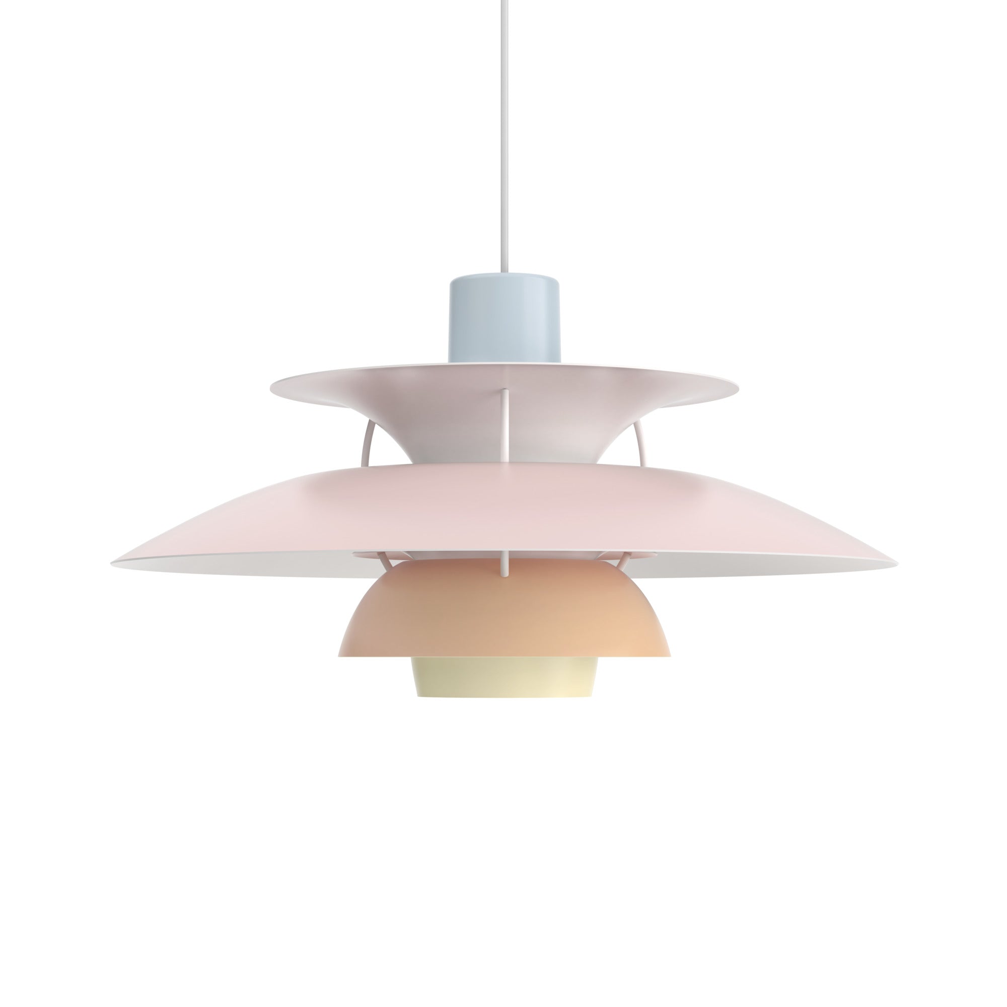 Lampa wisząca PH 5 pastelowy niebieski z różowym i brzoskwiniowym