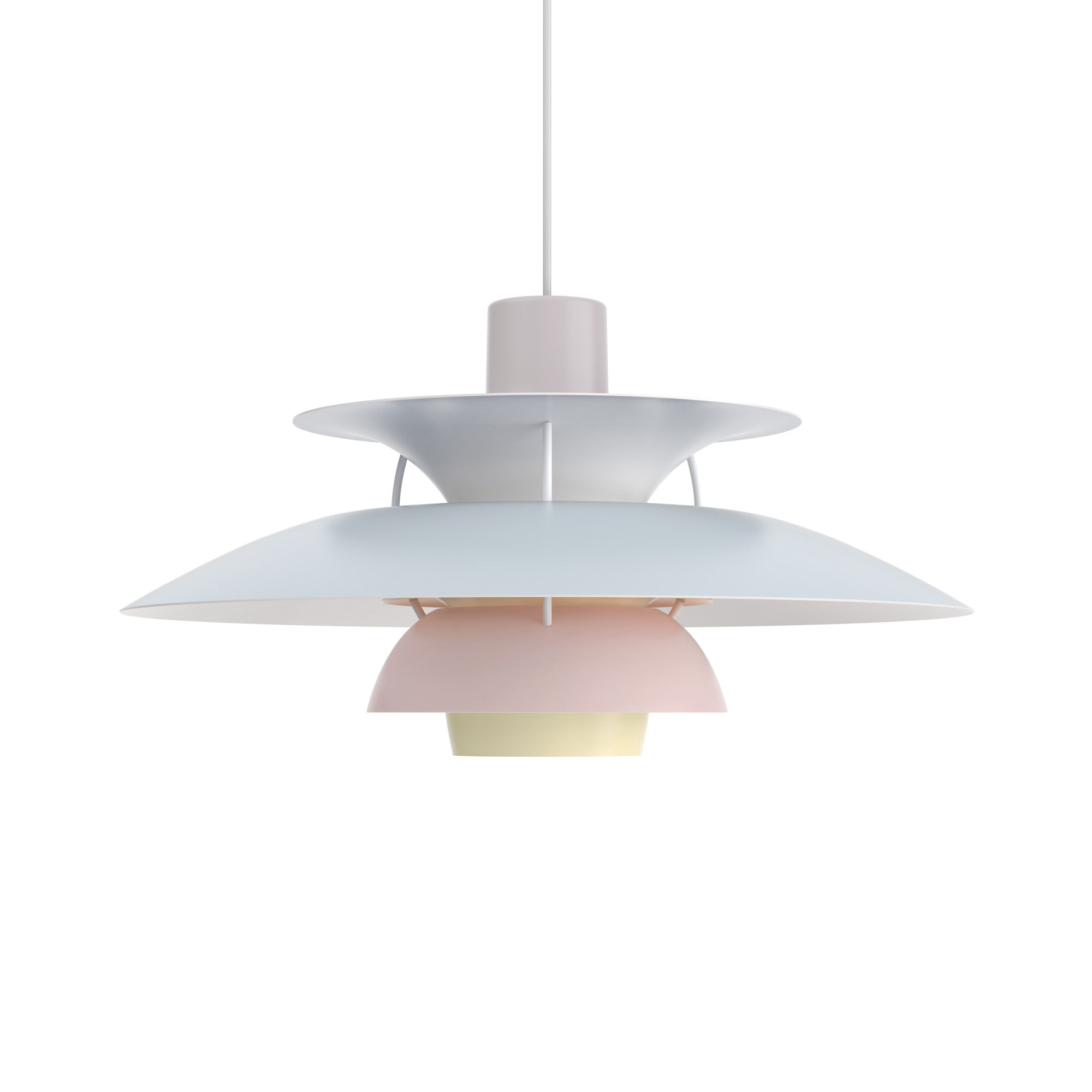 Lampa wisząca PH 5 pastelowy ostrygowy z błękitnym i różowym