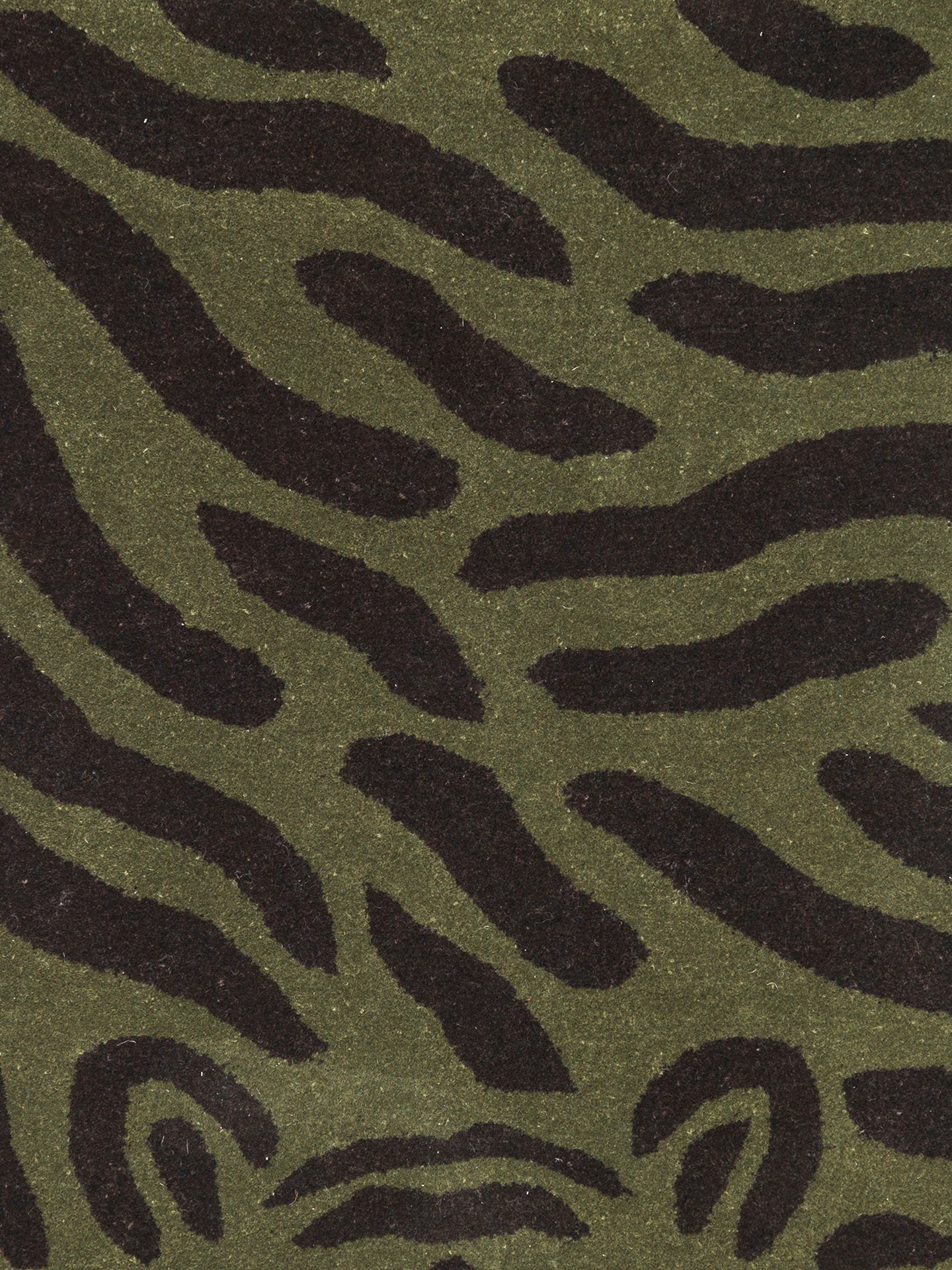 Teppich SAFARI TIGER dunkelgrün mit schwarz