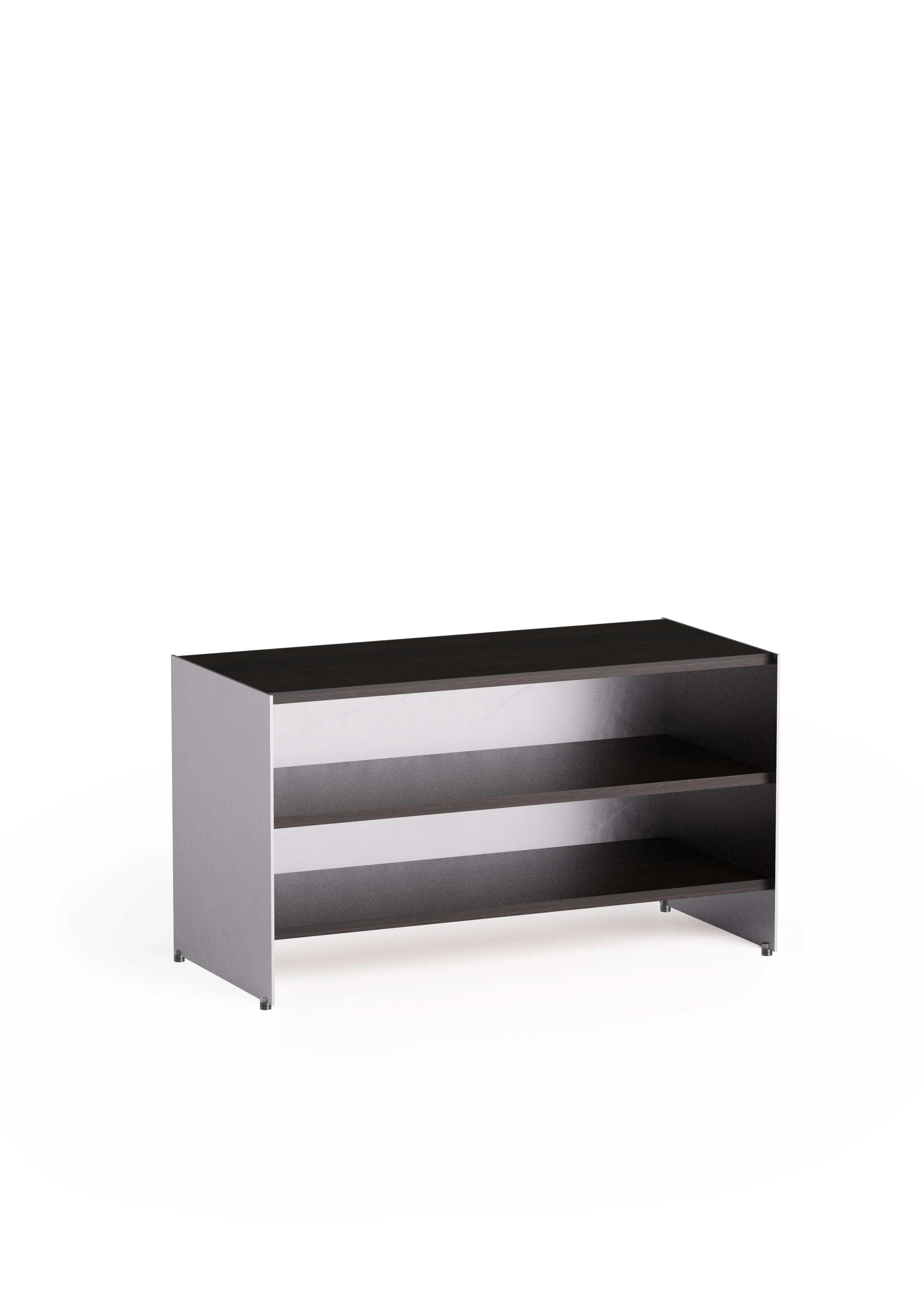 ALOOX 90 Cabinet in Ebony Oak Wood with Aluminum Finish