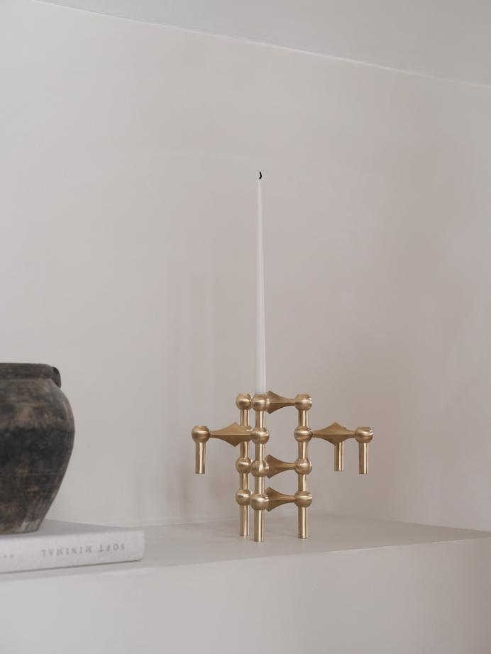 STOFF NAGEL Brushed Brass Candle Holder Set
